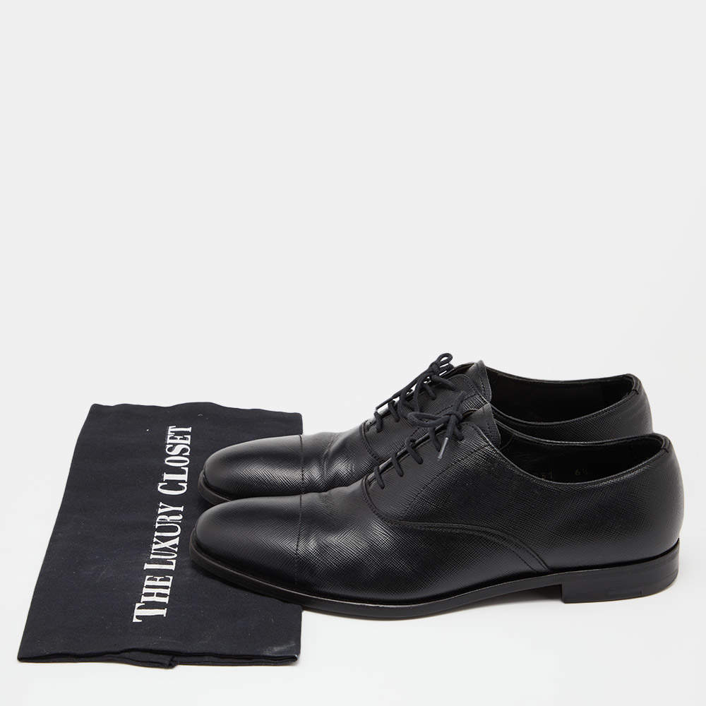 Prada Men's High-Quality Saffiano Leather Oxford Business Shoes