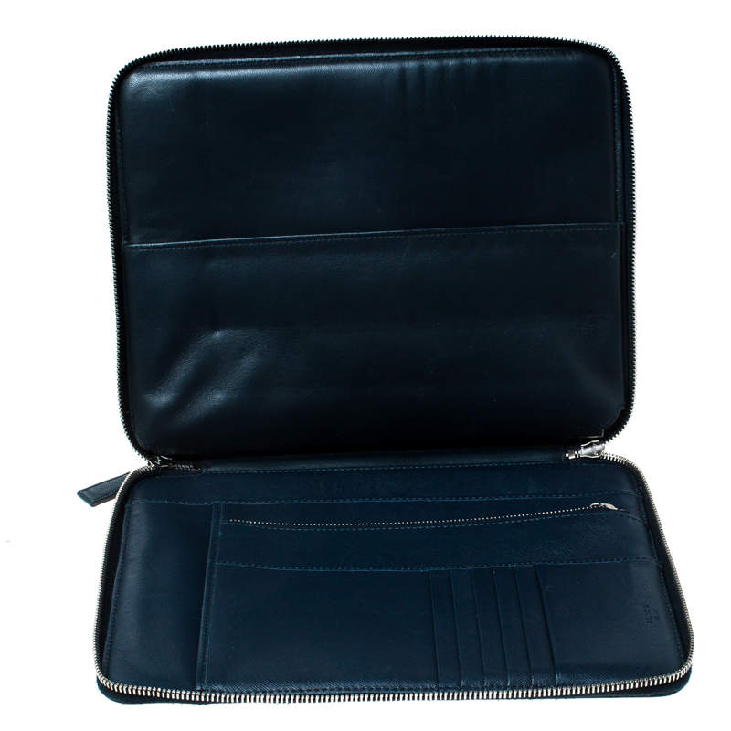 Prada Navy Blue Saffiano Leather Document Holder