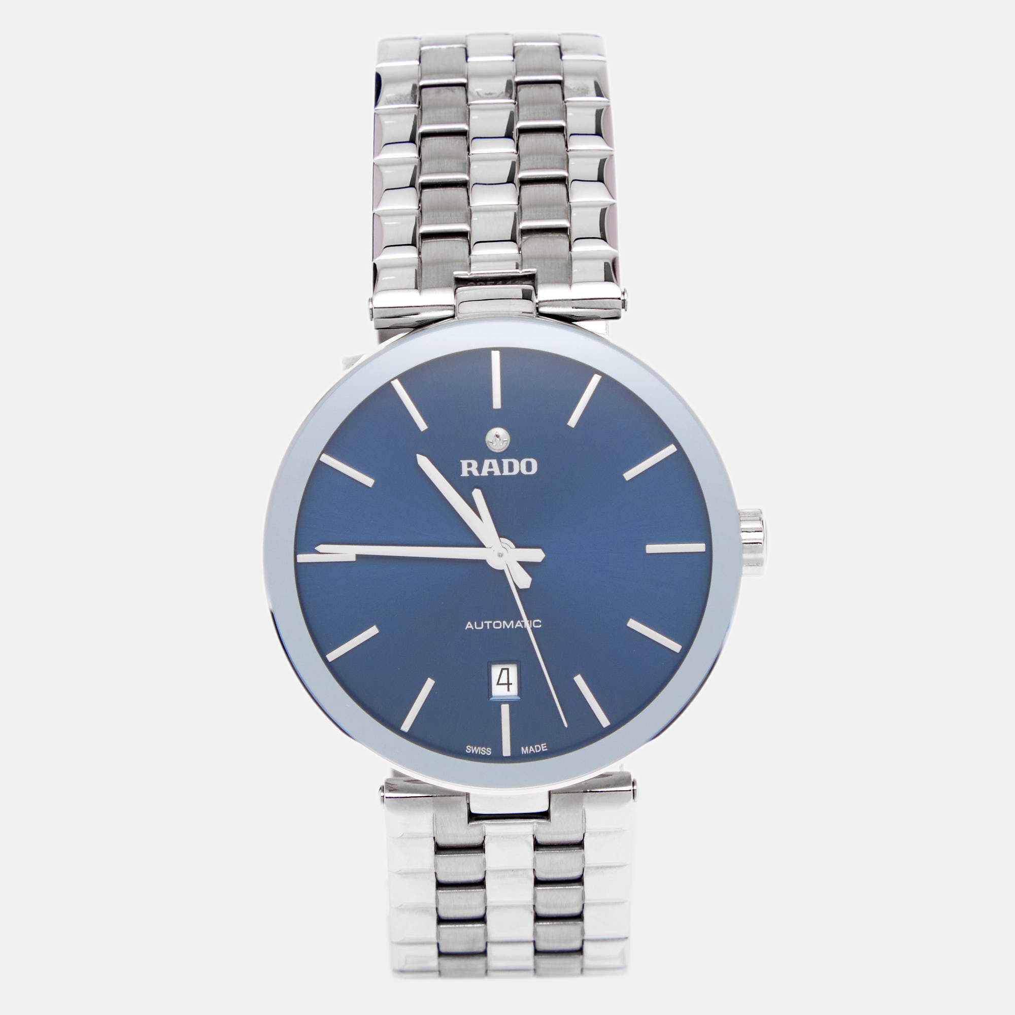 Pre Owned Rado Blue Stainless Steel Florence R48901203 Men's Wristwatch 38 mm