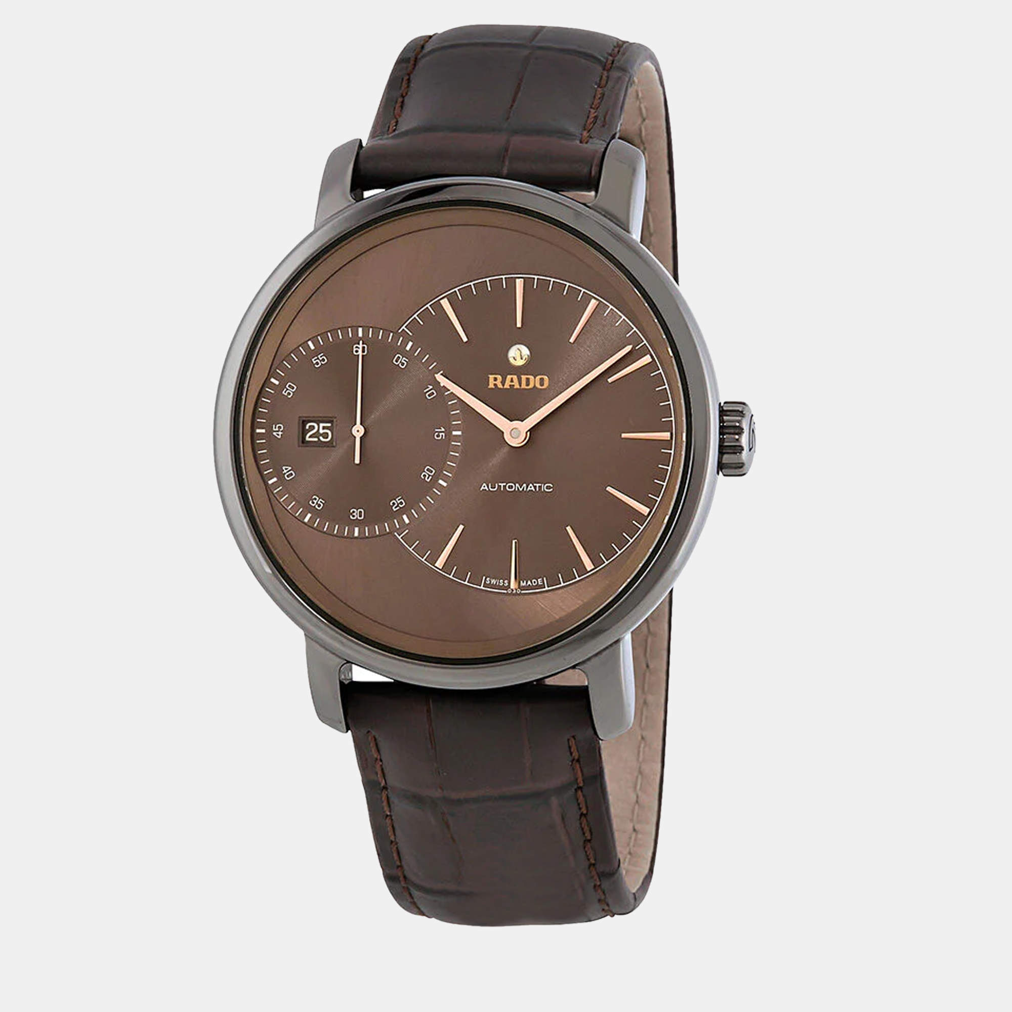 Rado Brown Leather Watch 43 mm