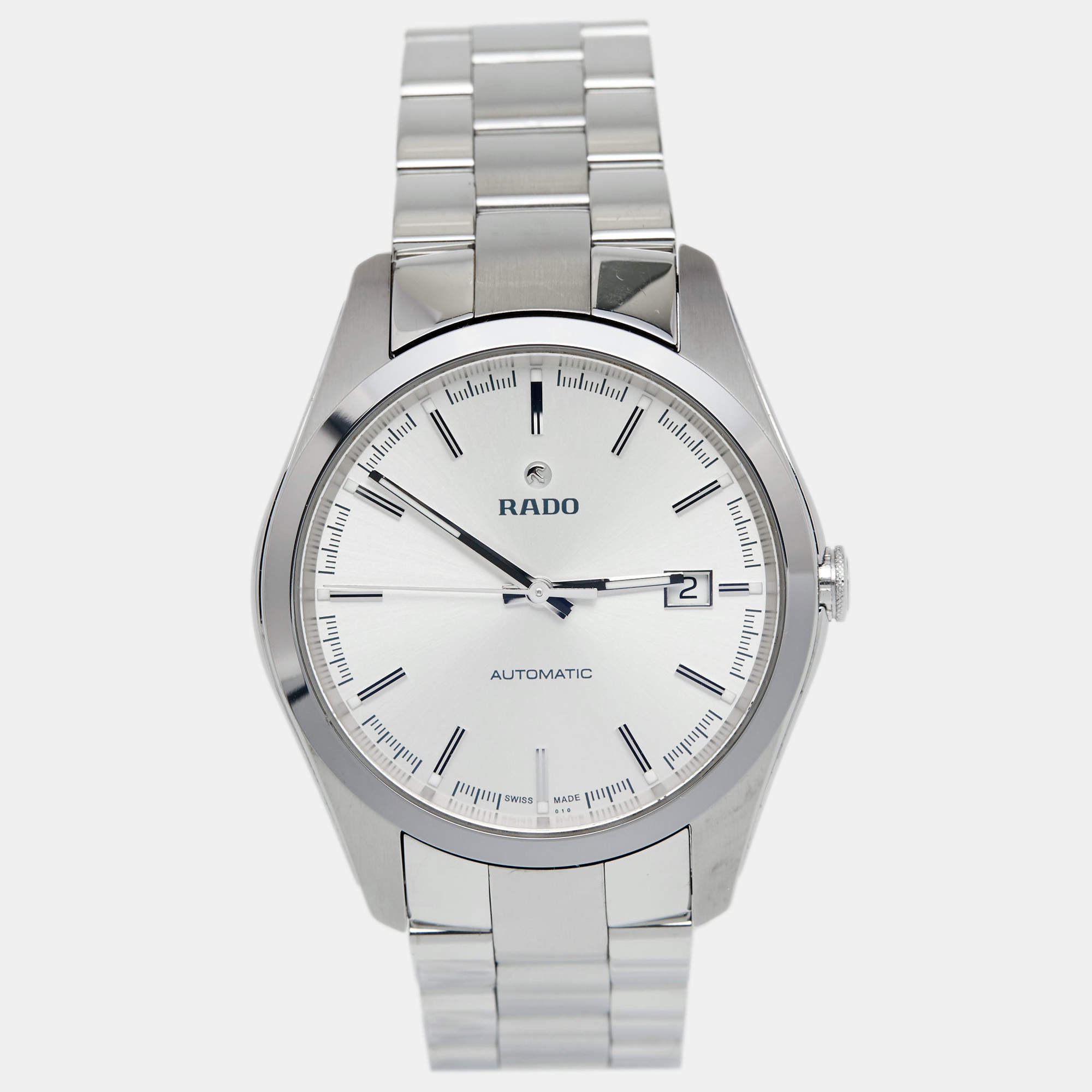 Rado Silver Ceramos Stainless Steel Hyperchrome R32115103 Men's ...