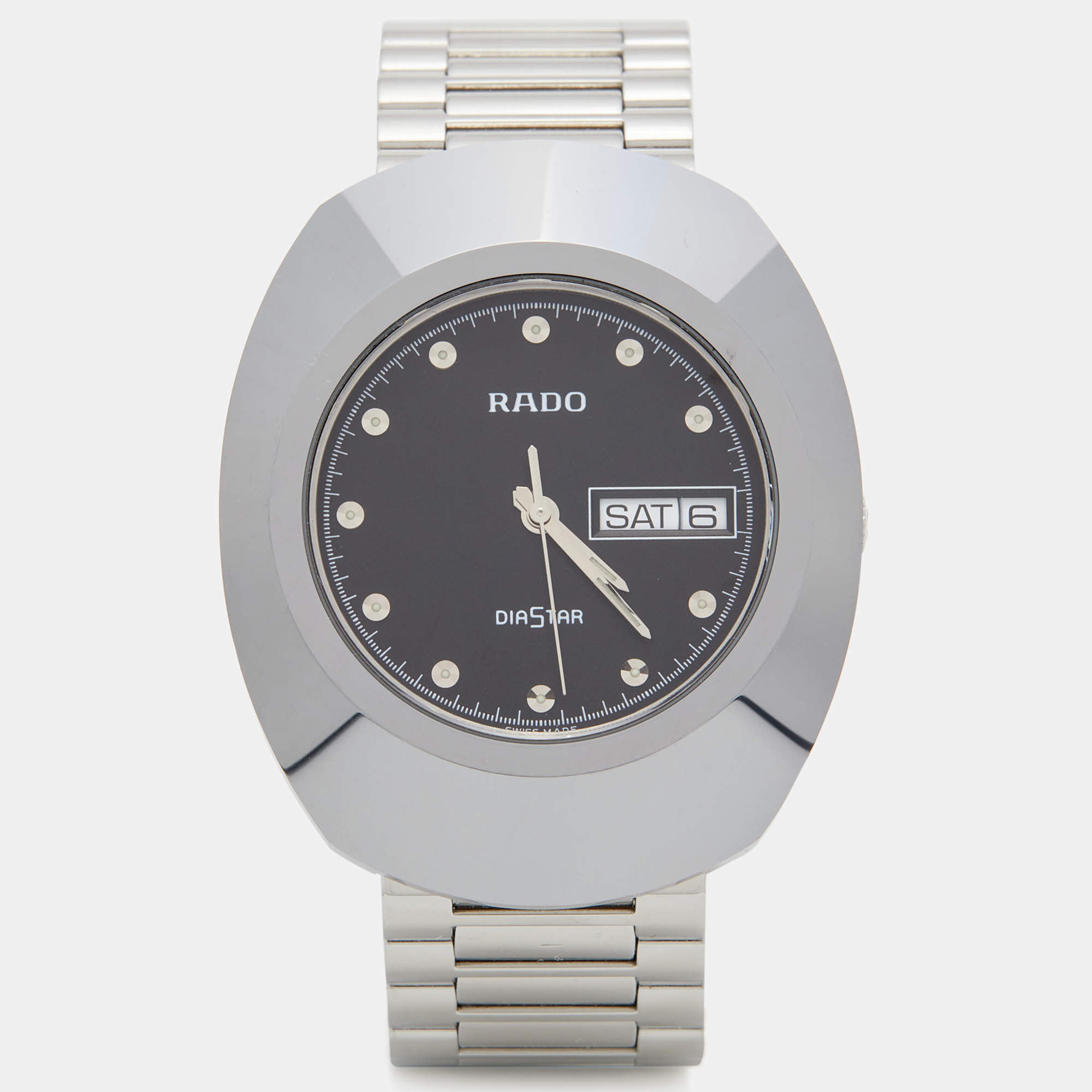 Rado Black Tungsten Carbide Stainless Steel Diastar 114.0391.3 Men's Wristwatch 35 mm