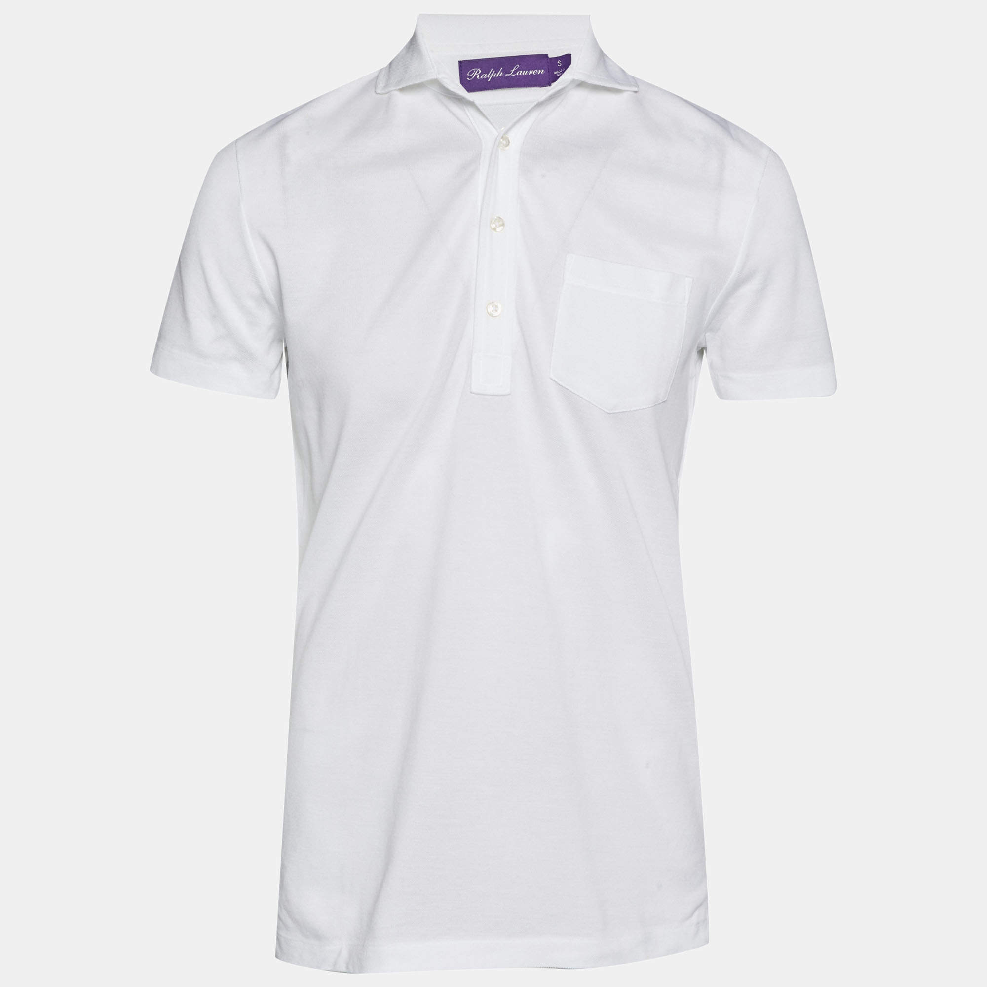 مملوكة مسبقًا Ralph Lauren Purple Label White Cotton Polo T-Shirt S