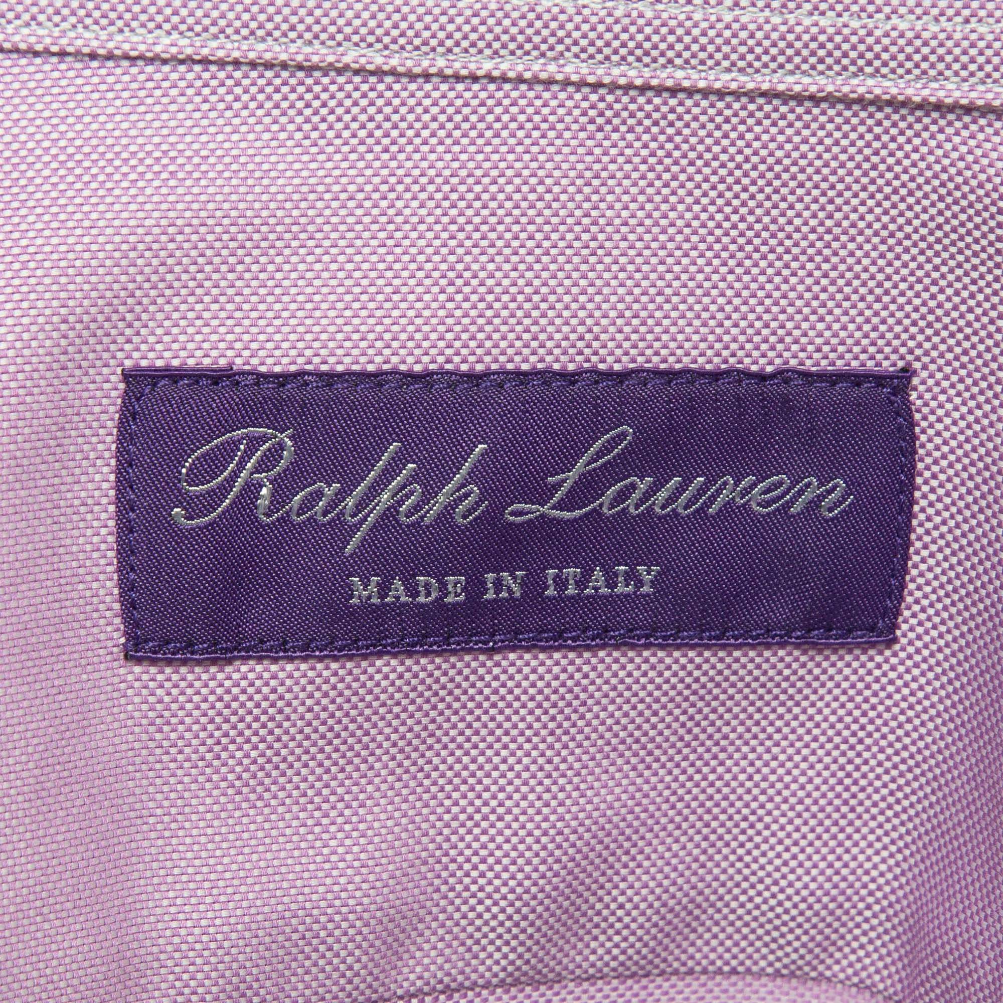 Ralph Lauren Purple Label Lavender Embroidered Oxford Cotton