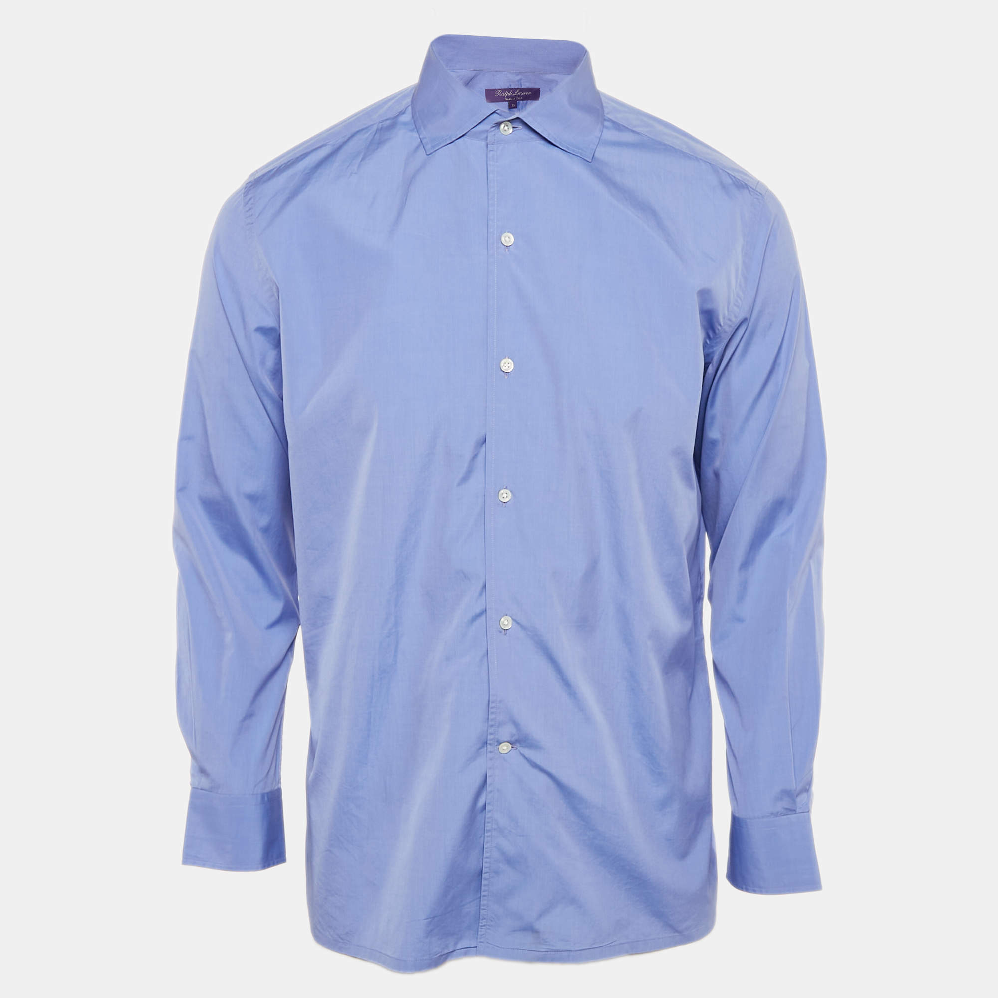 Ralph Lauren Purple Label Blue Cotton Long Sleeve Shirt S