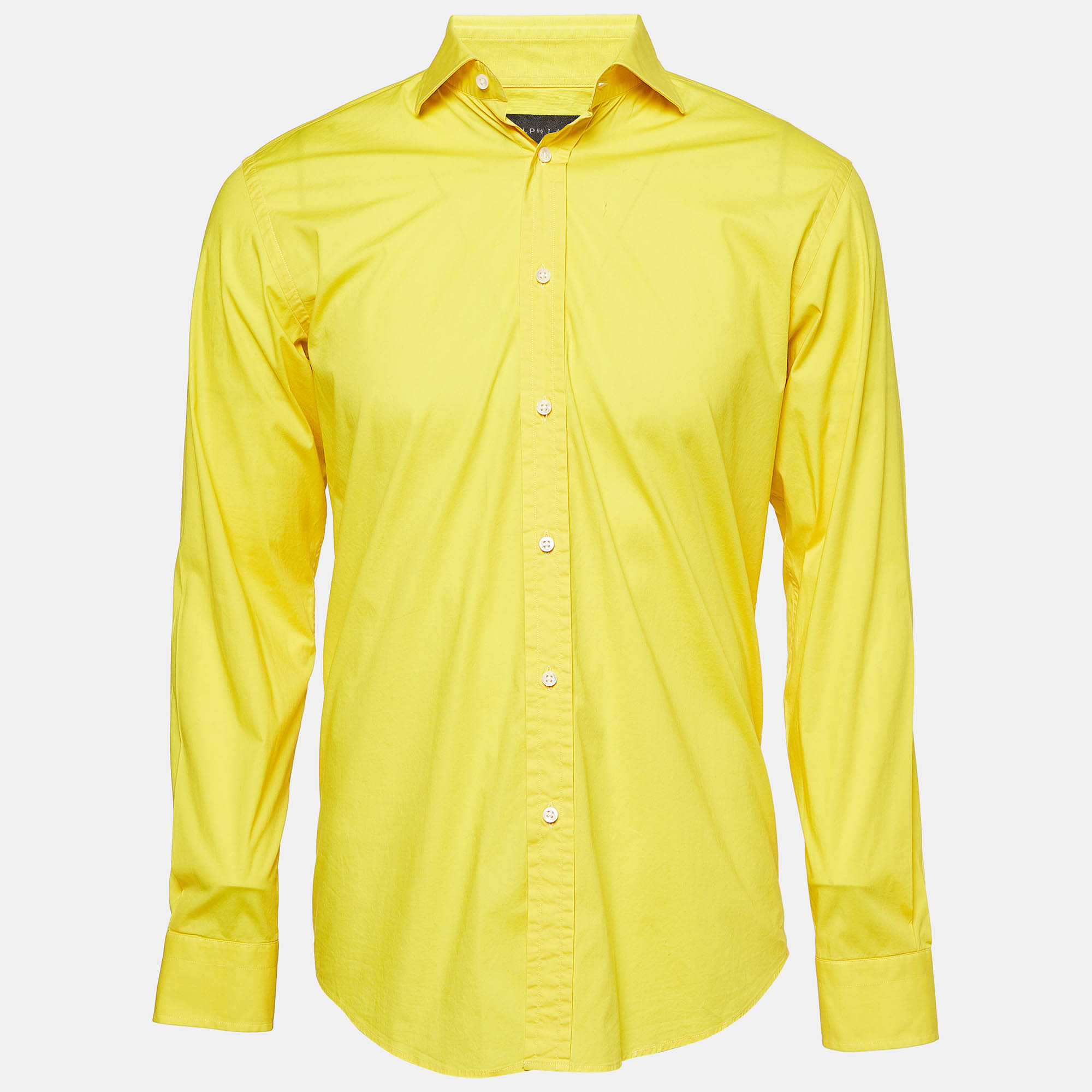 Pre Owned Ralph Lauren Yellow Cotton Long Sleeve Shirts M