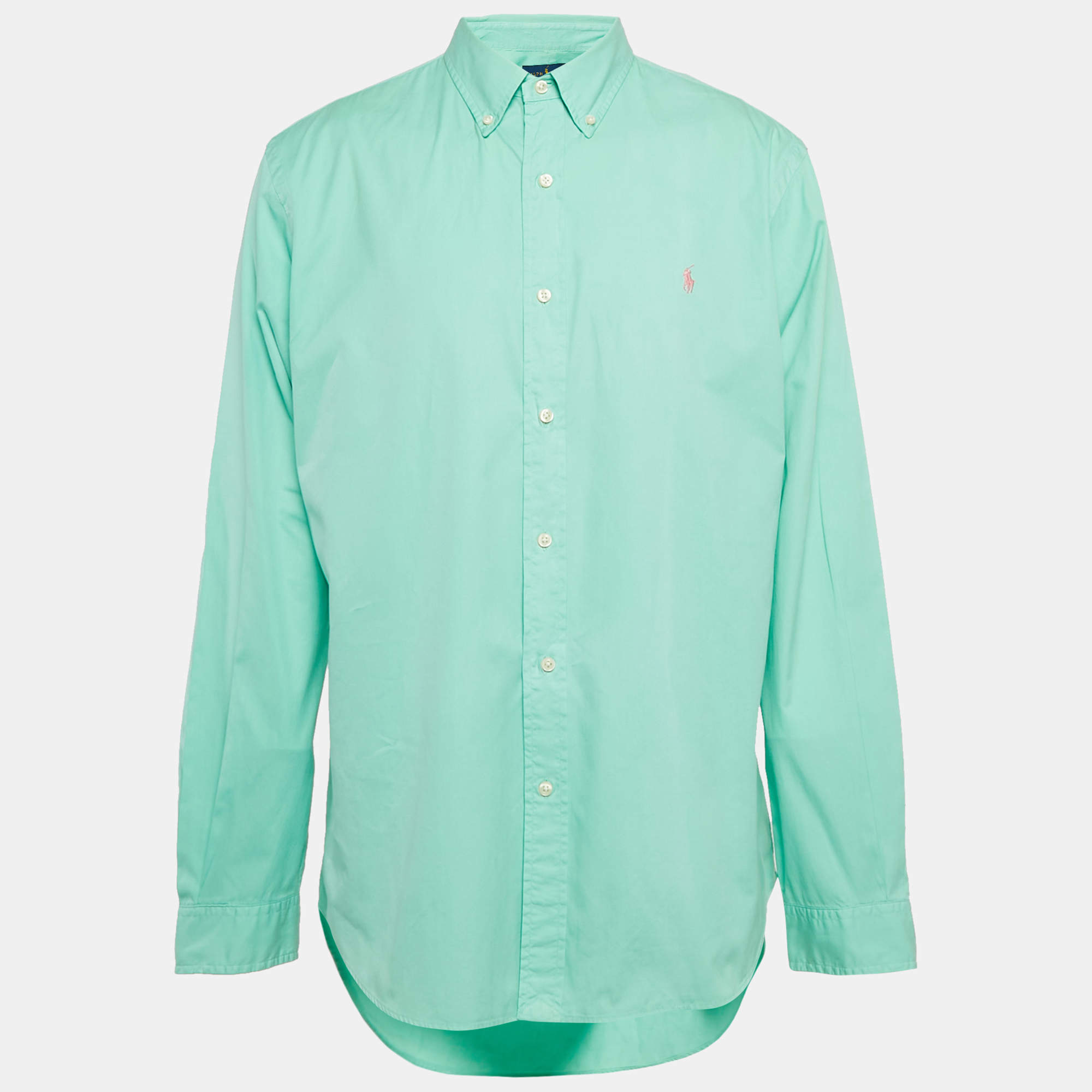 Pre Owned Ralph Lauren Green Cotton Slim Fit Shirt XL