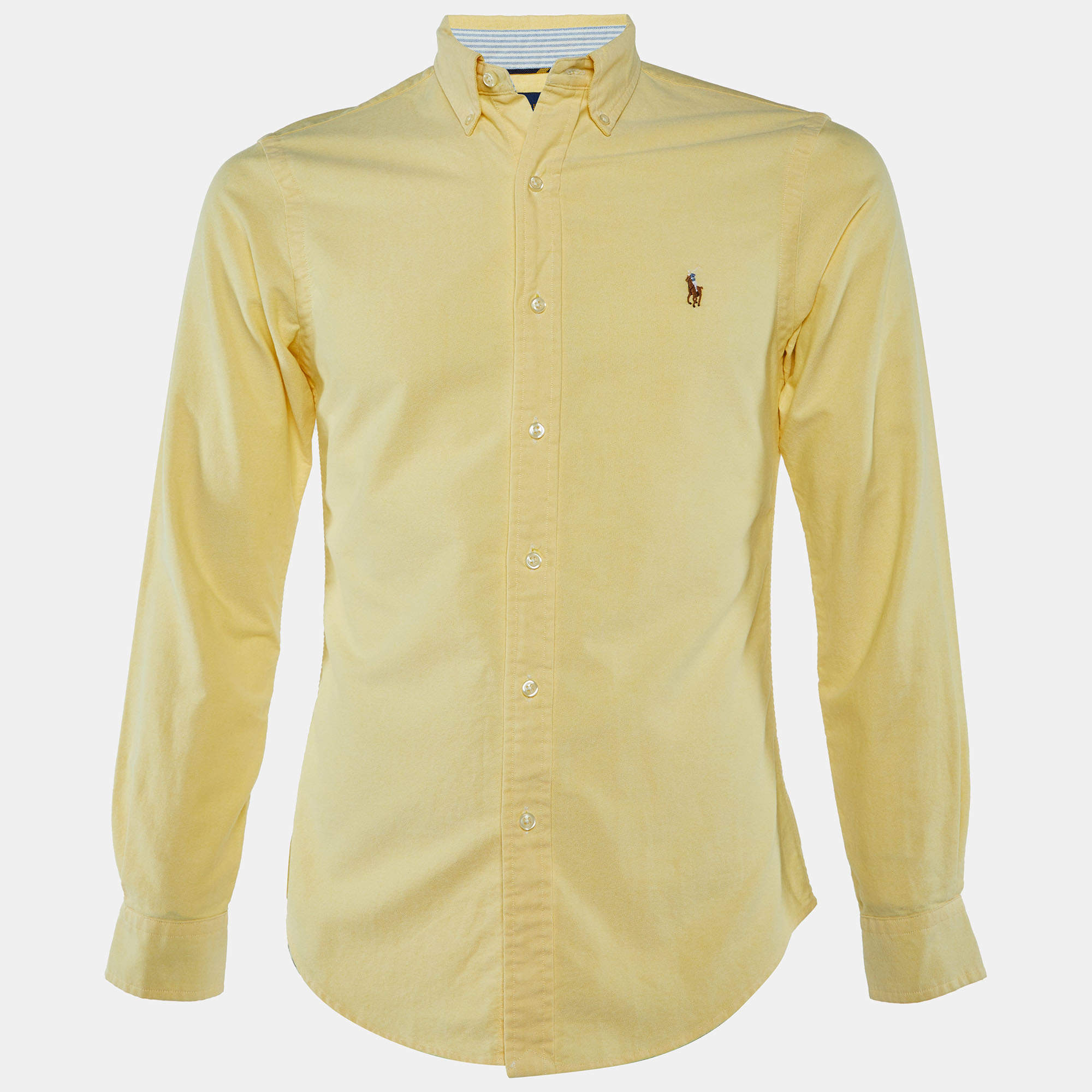 Pre Owned Ralph Lauren Yellow Cotton Button Front Shirt S