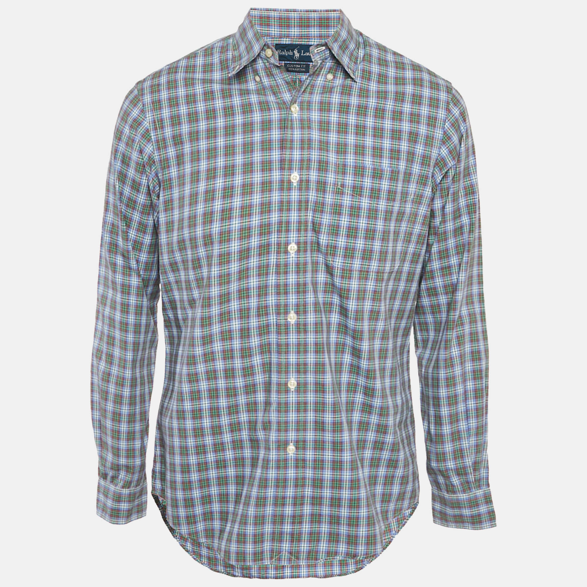 Pre Owned Ralph Lauren Multicolour Checkered Cotton Custom Fit Shirt M