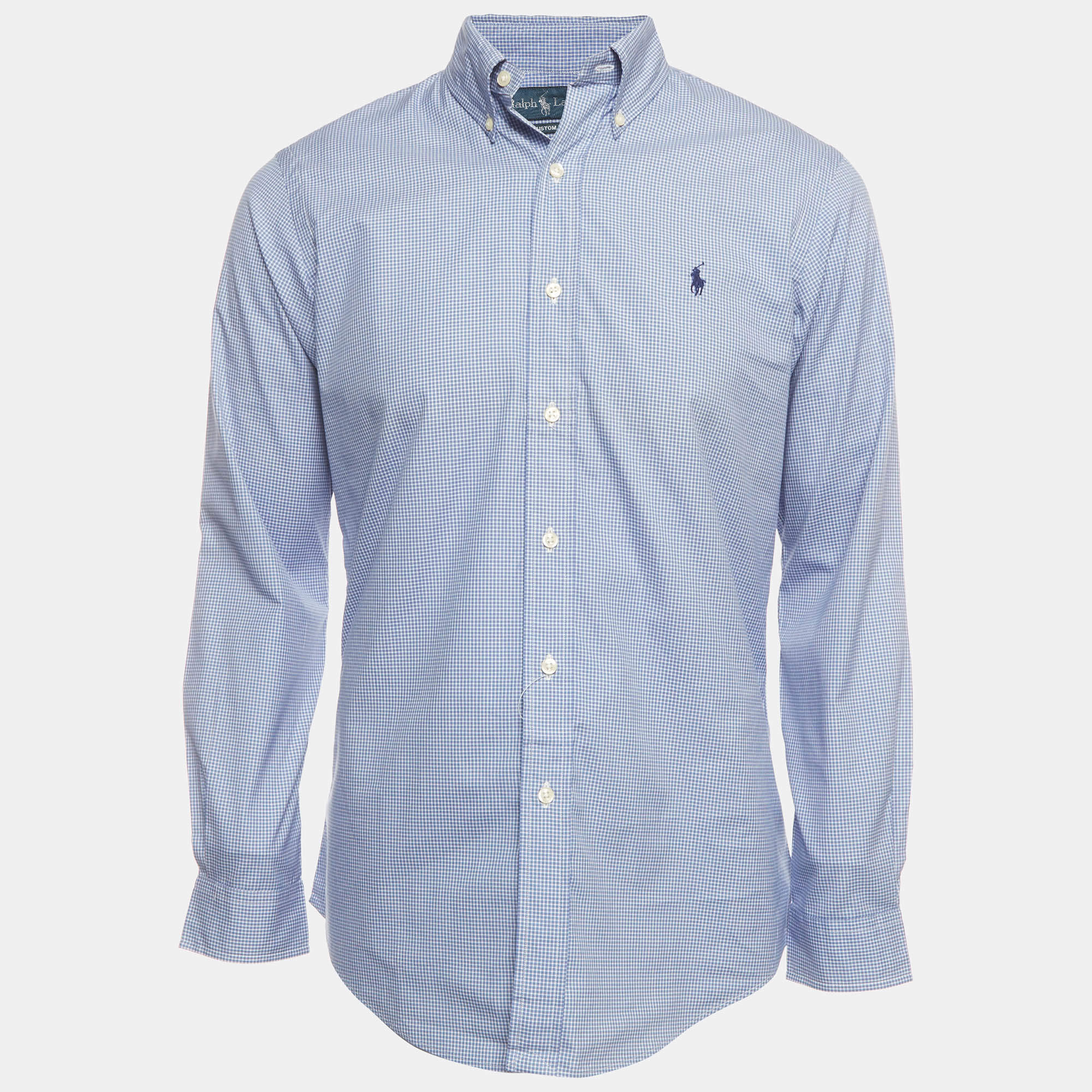 مملوكة مسبقًا Ralph Lauren Blue Check Cotton Button Down Shirt S