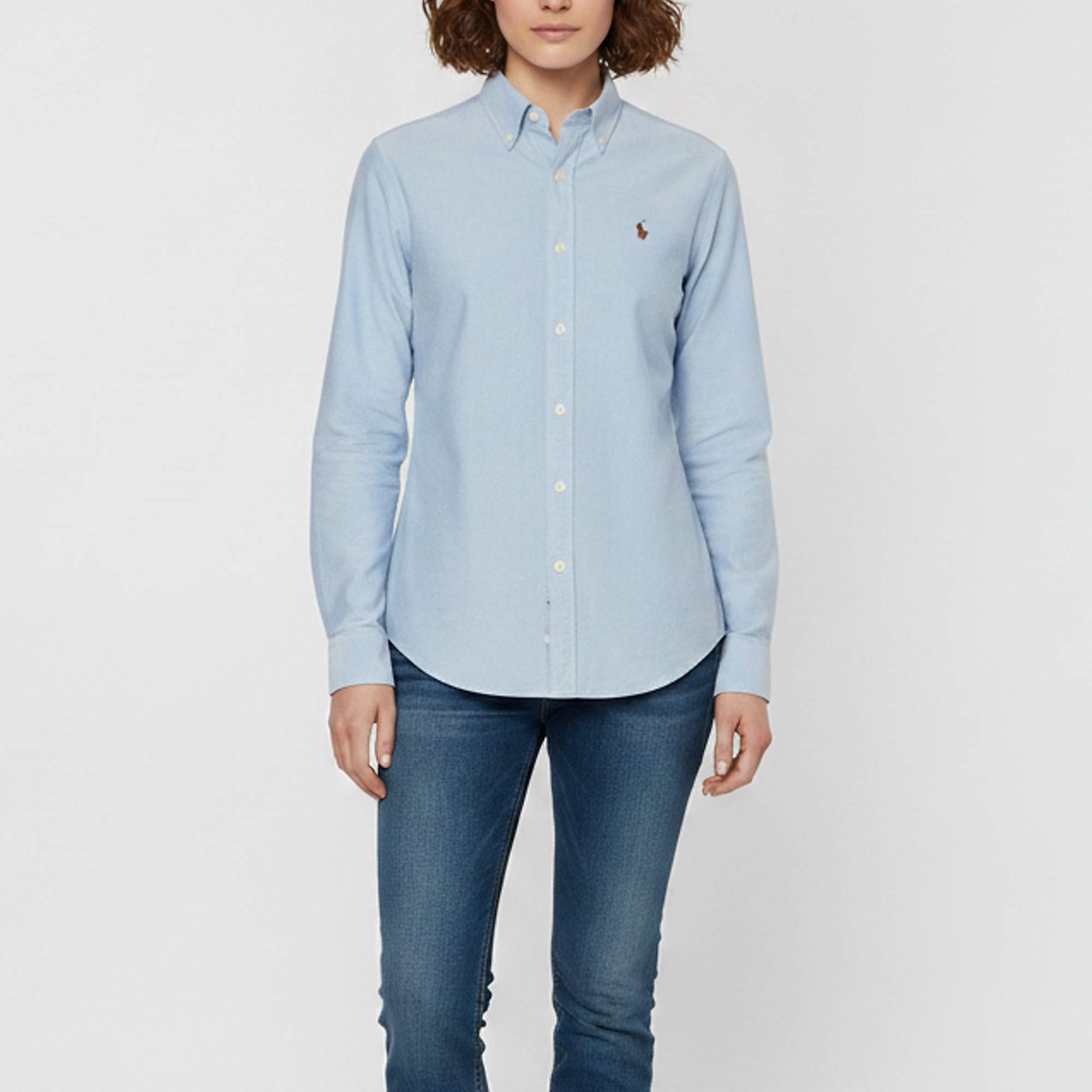 Pre Owned Ralph Lauren Light Blue Oxford Cotton Custom Fit Shirt M