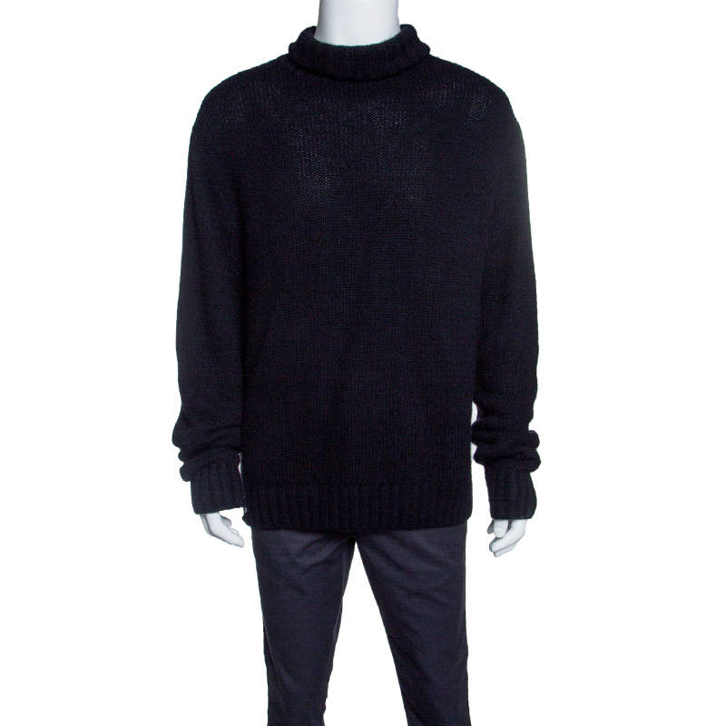 Pre Owned Ralph Lauren Black Cashmere Turtle Neck Long Sleeve Sweater XL