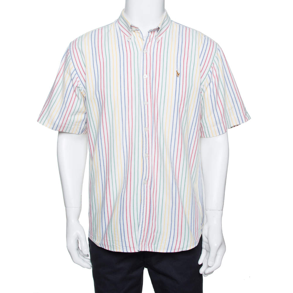 ralph lauren striped short sleeve shirt