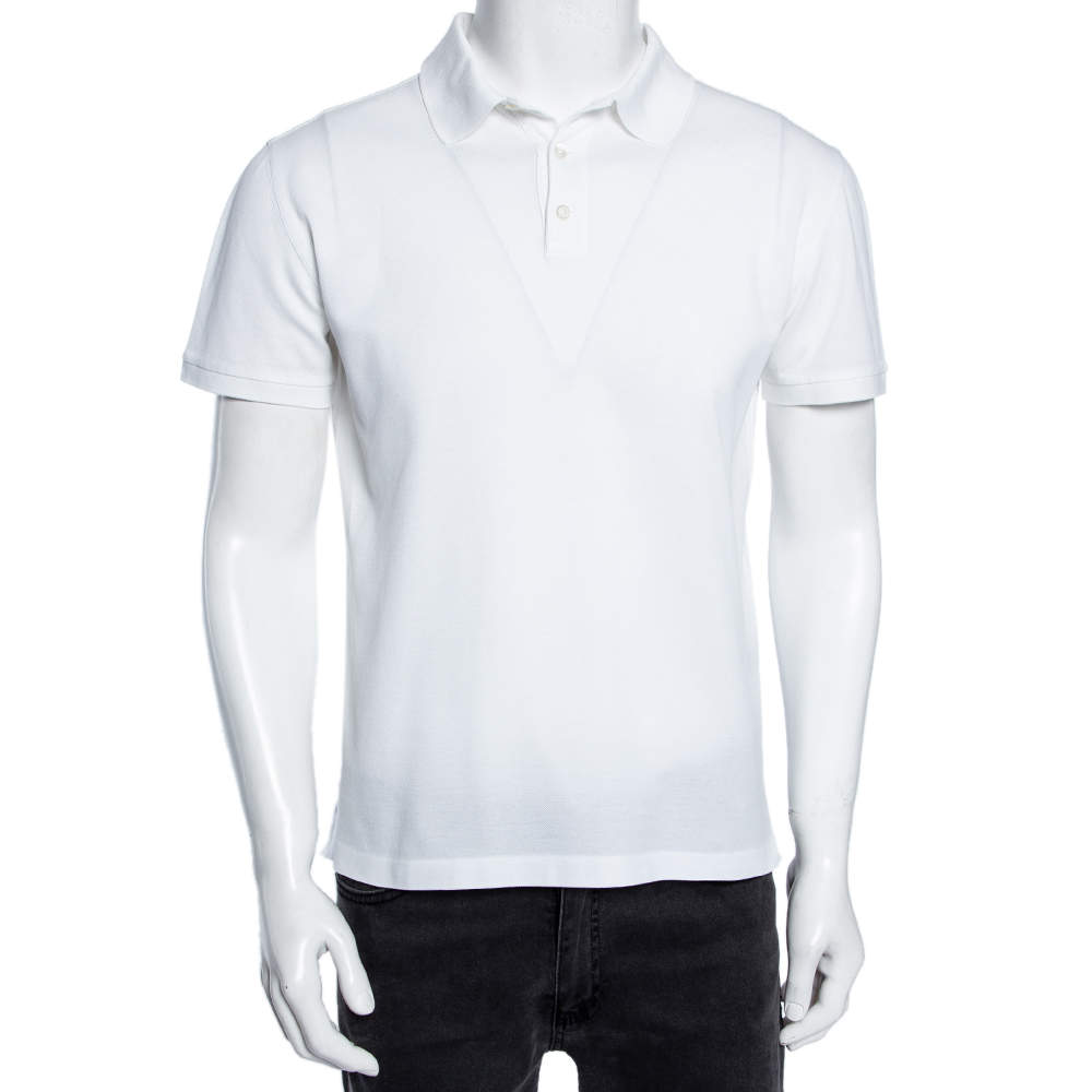 مملوكة مسبقًا Ralph Lauren White Cotton Pique Polo T-Shirt S