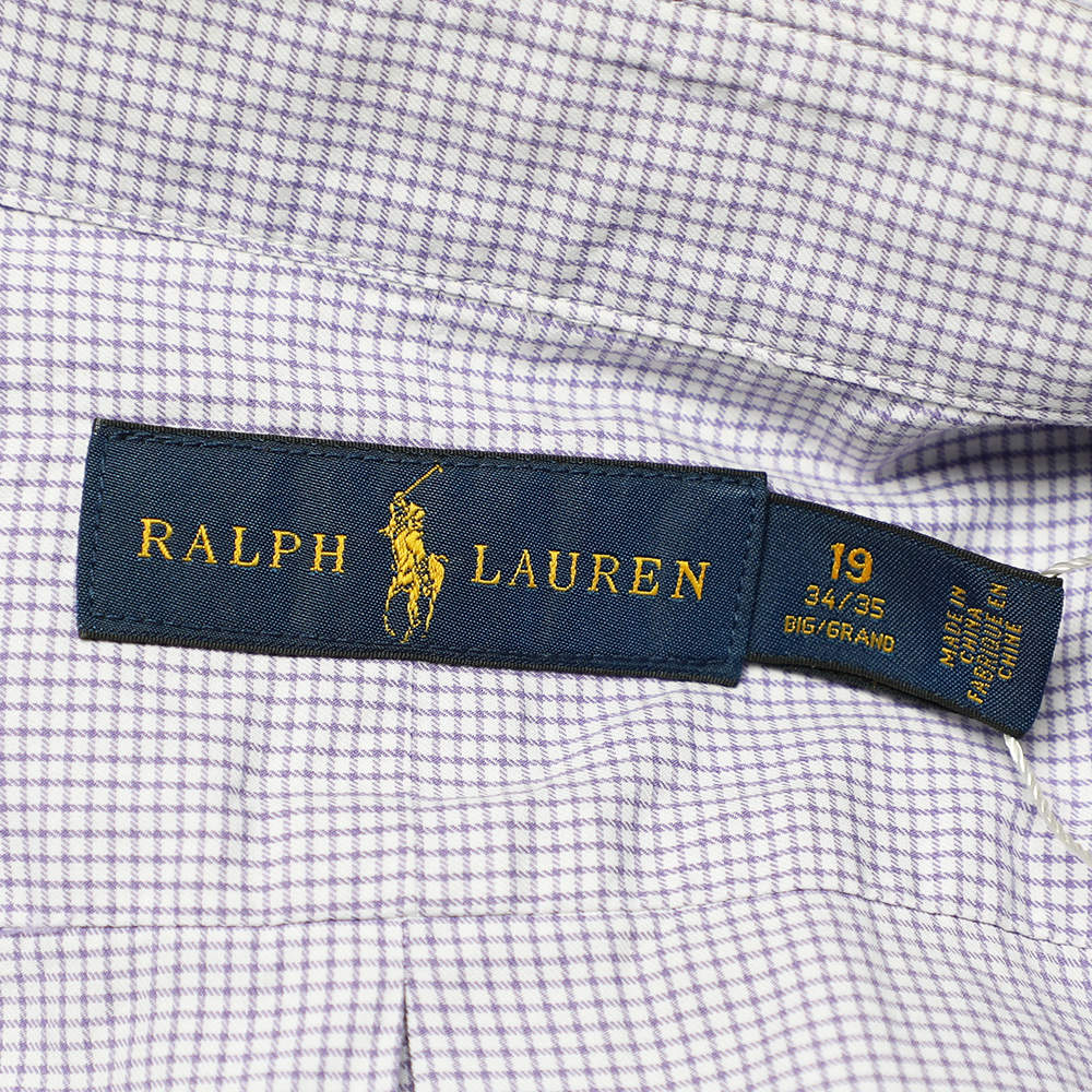 Ralph Lauren Purple Checkered Cotton Button Front Shirt 3XB Ralph