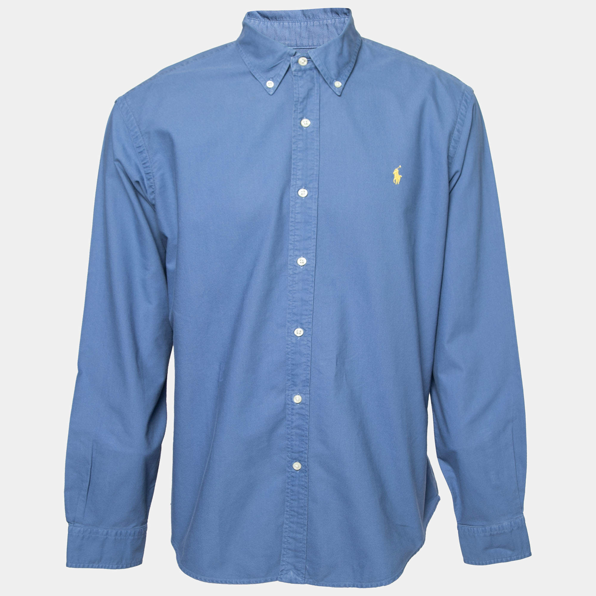 Pre Owned Ralph Lauren Blue Cotton Classic Fit Button Down Shirt XL