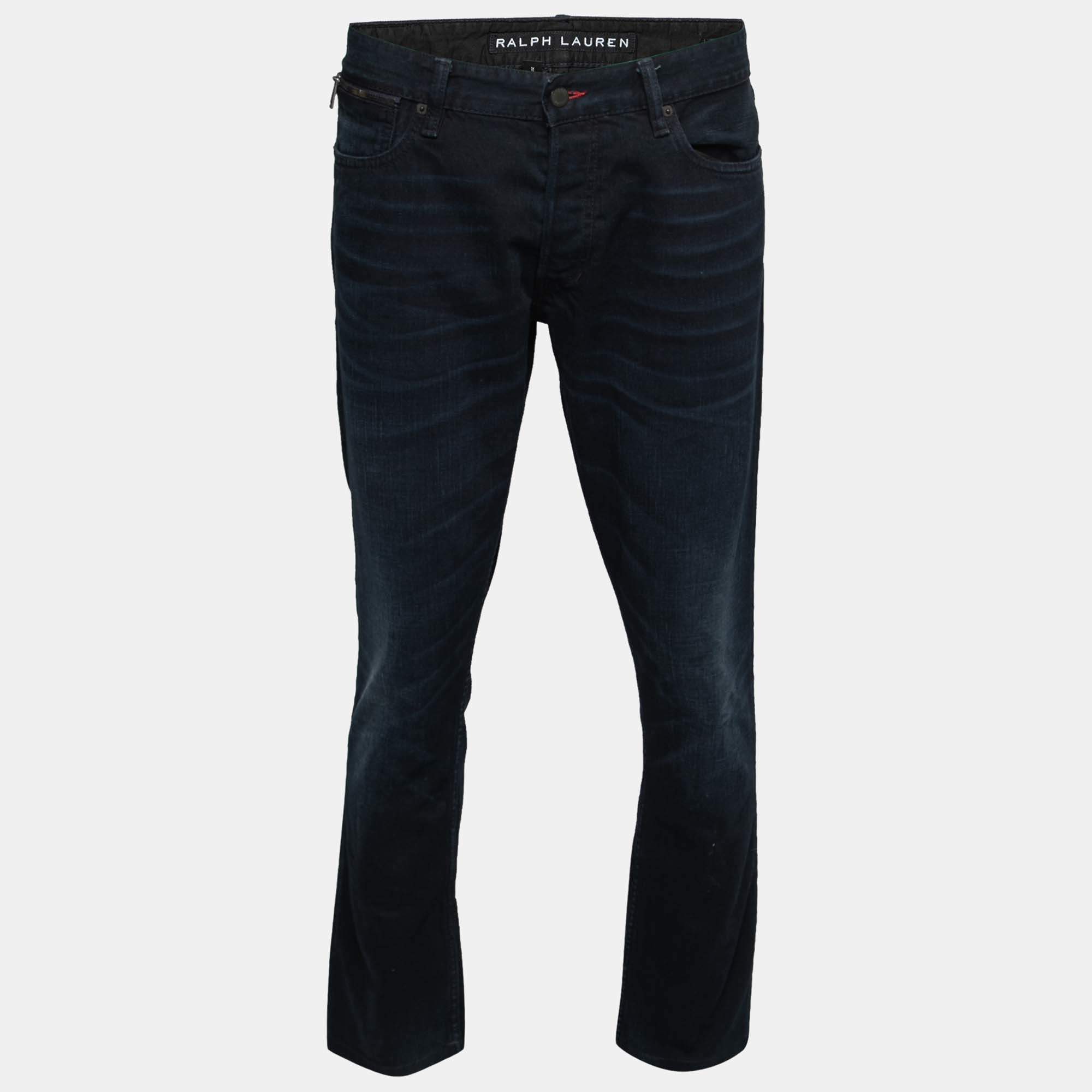 Pre Owned Ralph Lauren Blue Denim Slim Fit Jeans L Waist 34