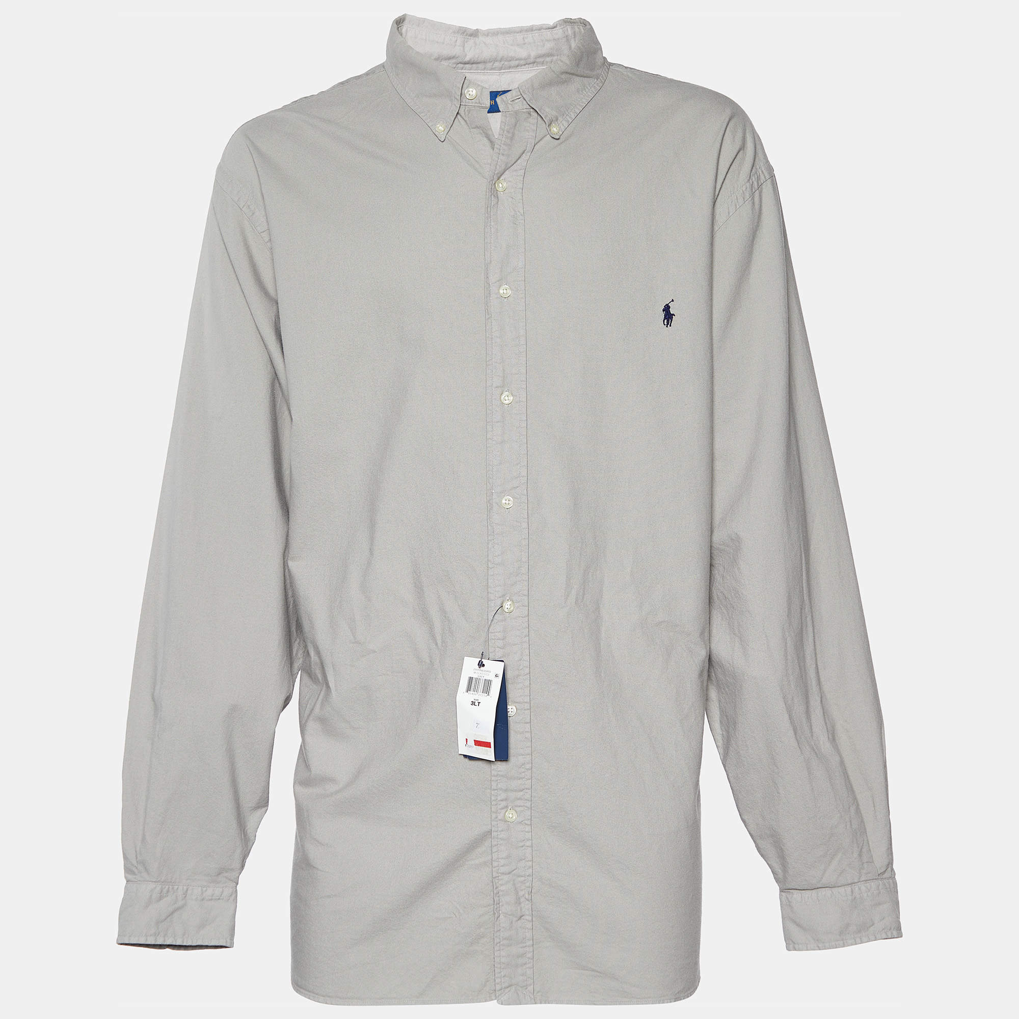 Ralph Lauren Chalk Grey Cotton Button Front Shirt 3XL Ralph Lauren | TLC
