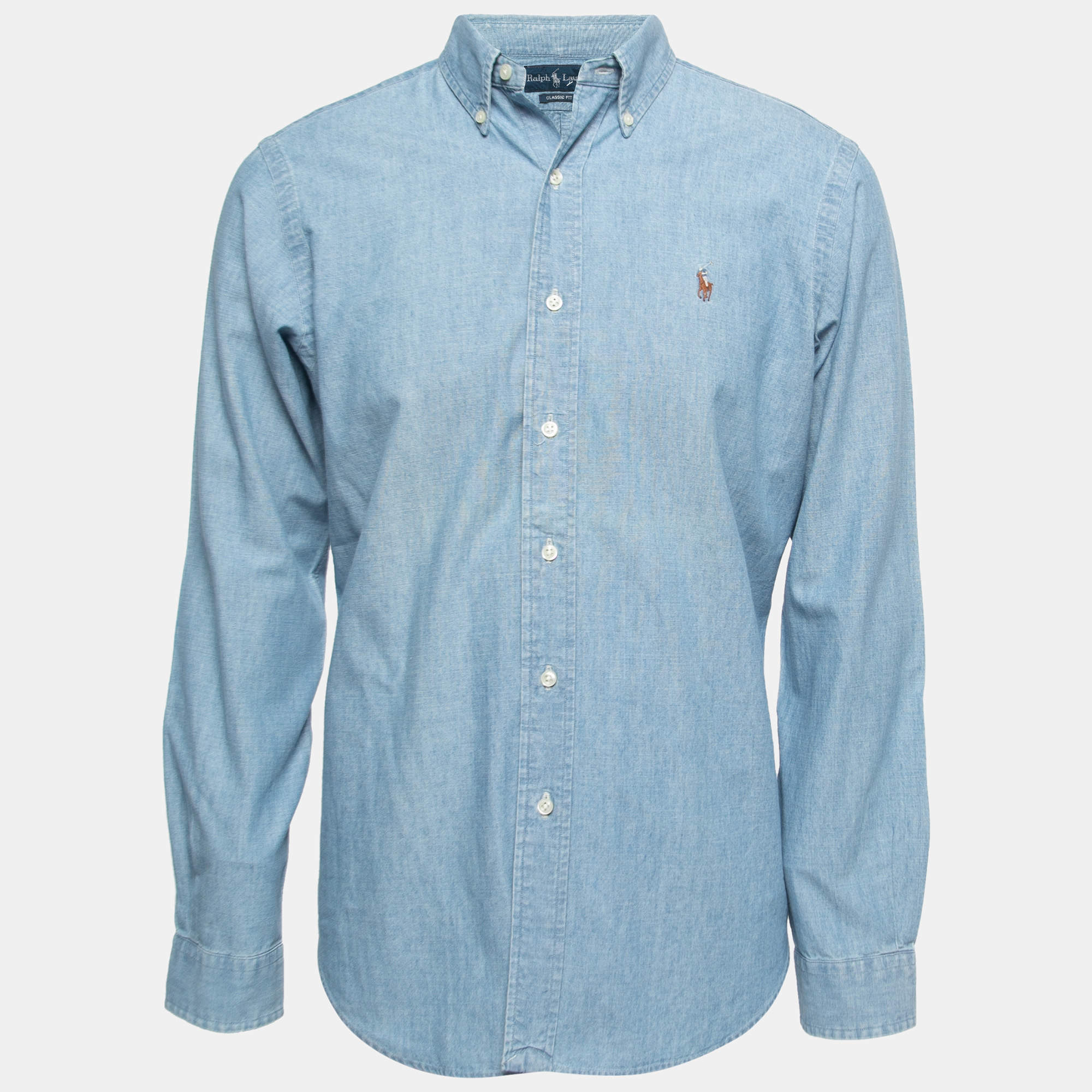 Ralph Lauren Blue Denim Full Sleeve Classic Fit Shirt M