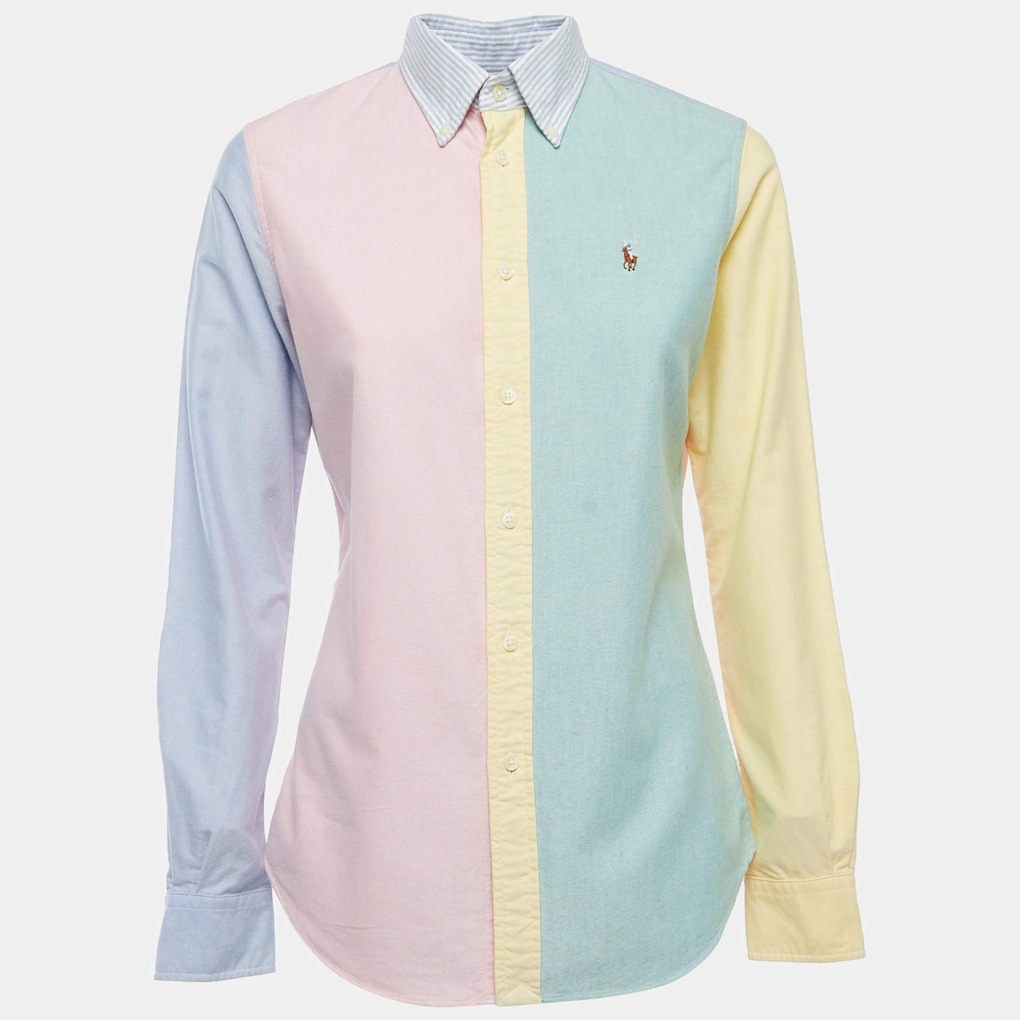 Pre Owned Ralph Lauren Multicolor Cotton Button Down Custom Fit Full Sleeve Shirt S