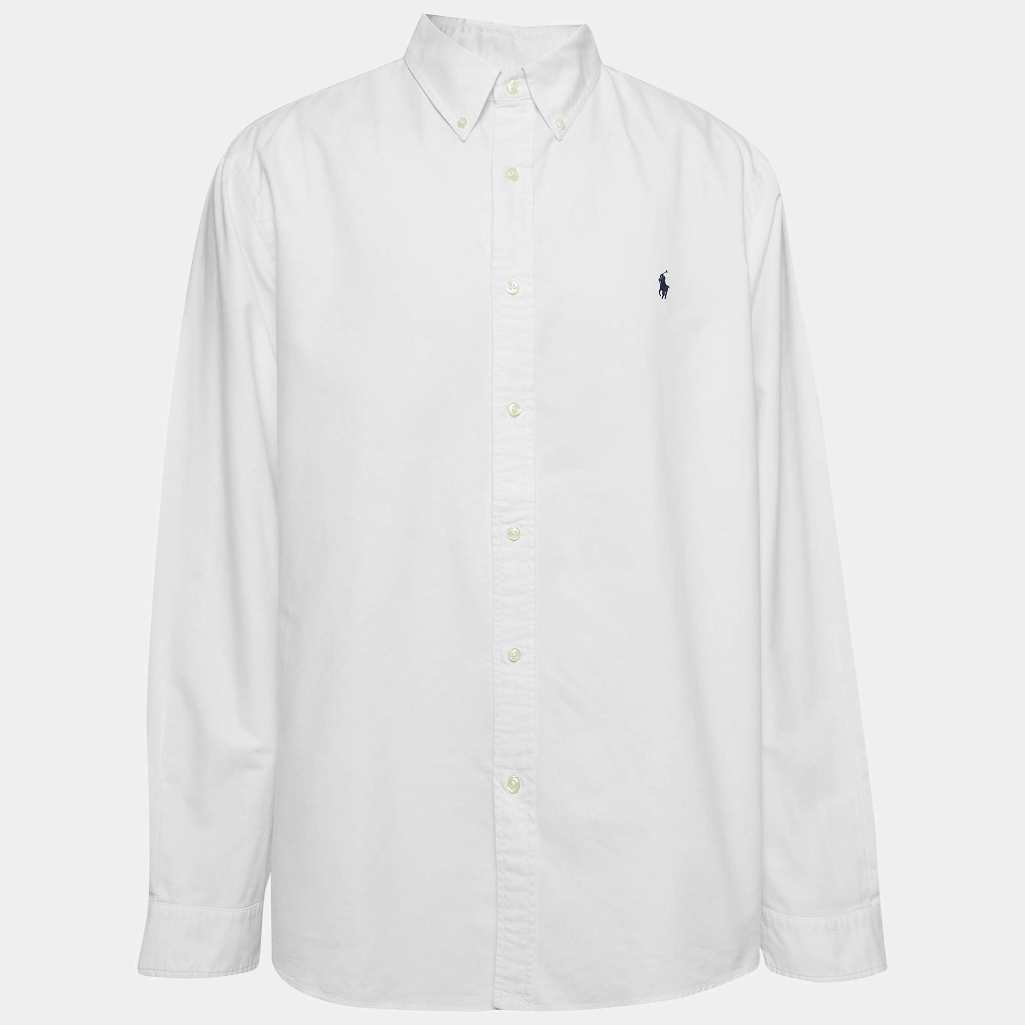 Pre Owned Ralph Lauren White Cotton Custom Fit Shirt XXL