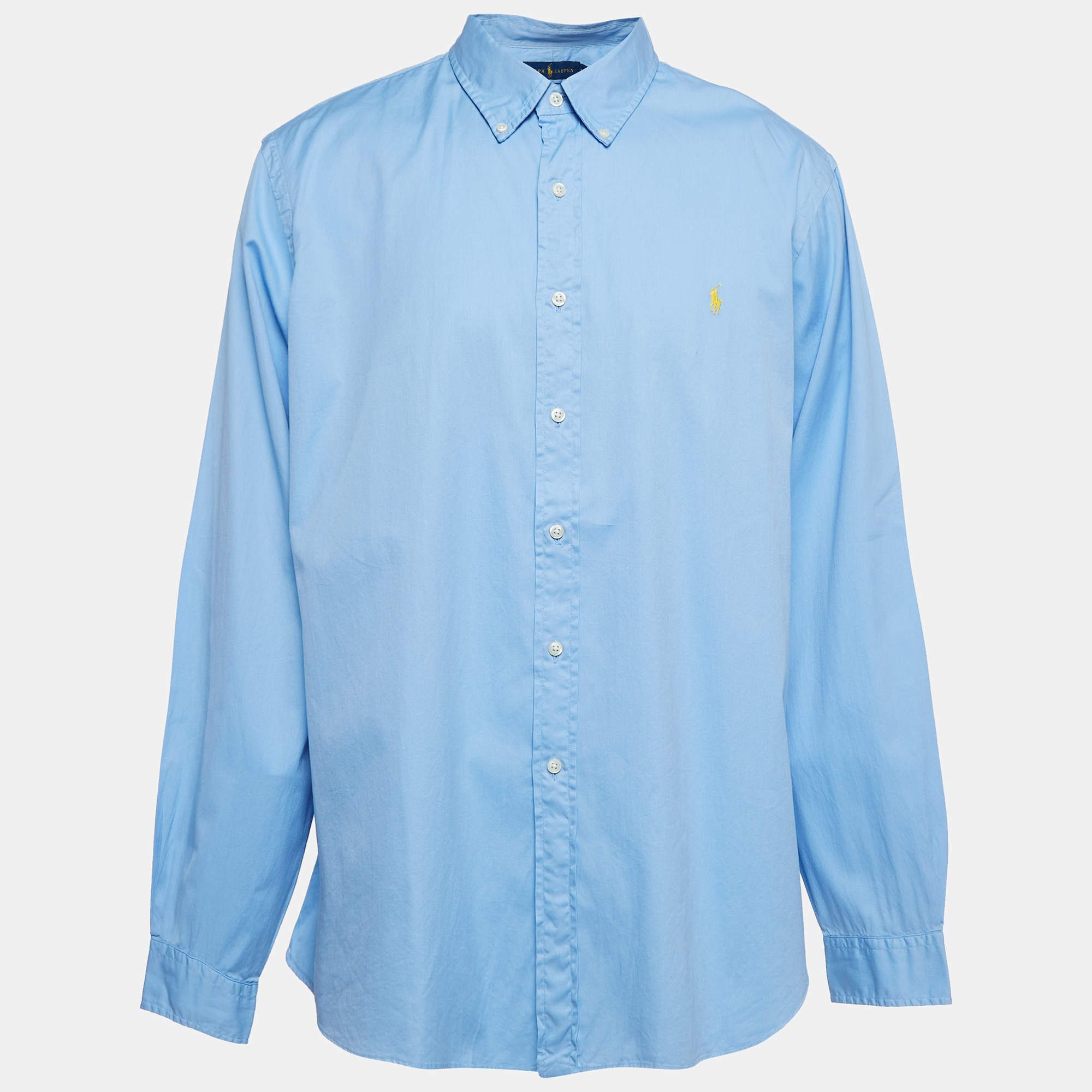 Pre Owned Polo Ralph Lauren Blue Cotton Beach Shirt XXL