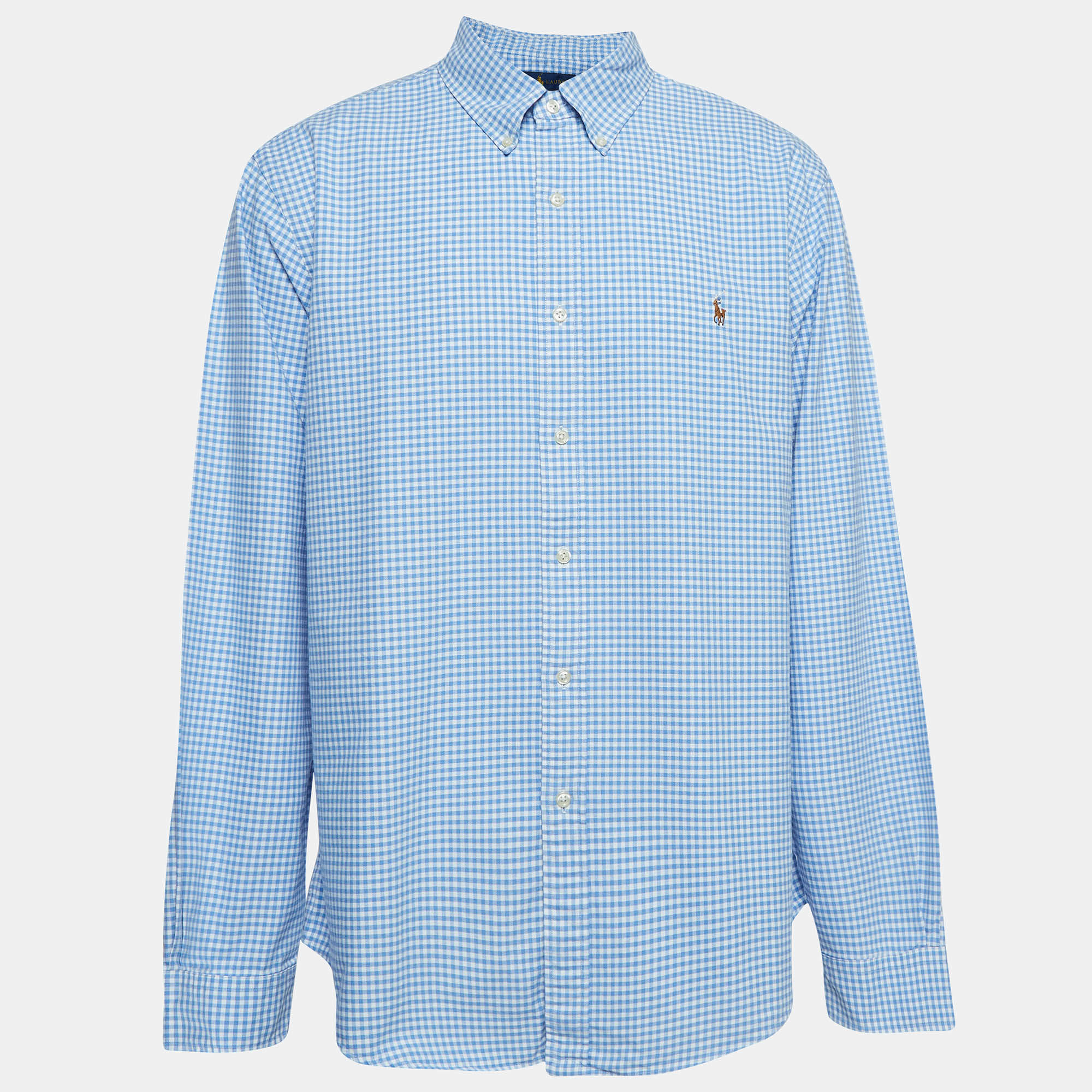 Polo Ralph Lauren Blue Gingham Cotton Shirt XXL Ralph Lauren