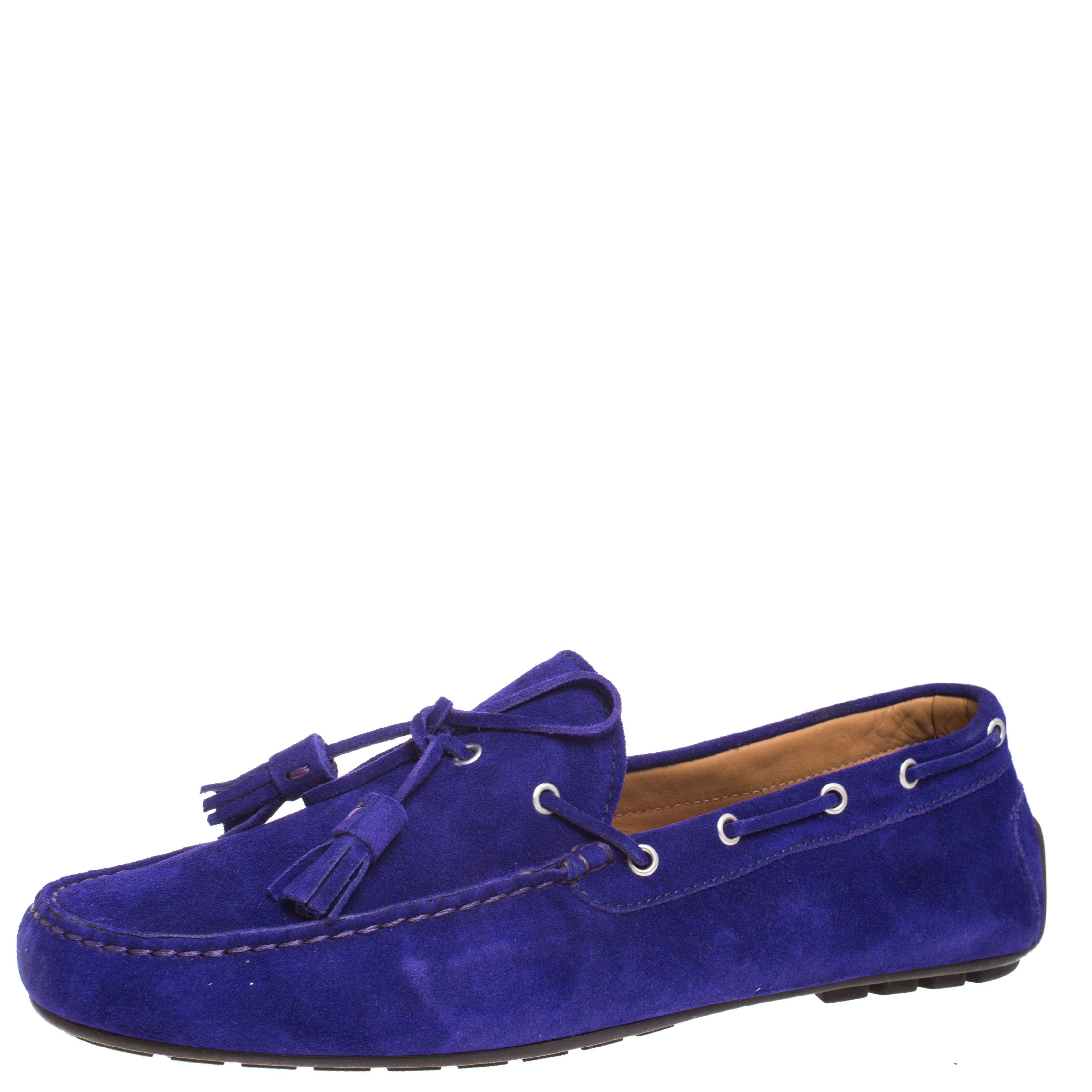Ralph Lauren Purple Suede Harold Tassel Loafers Size 45