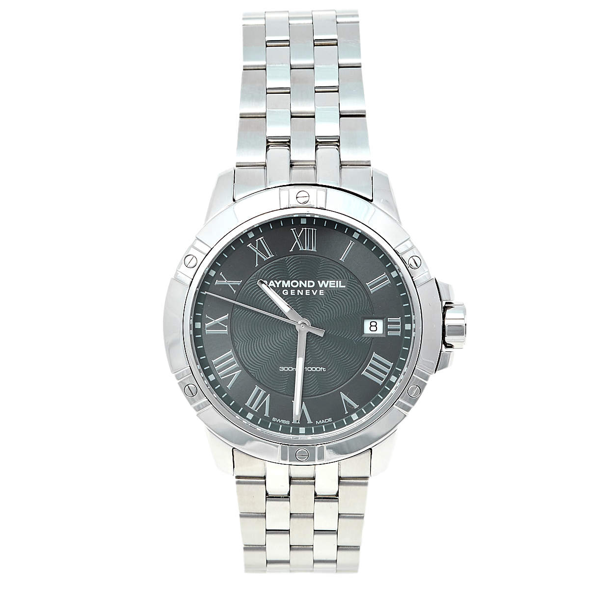 مملوكة مسبقًا Raymond Weil Grey Stainless Steel Tango 8160-ST-00608 Men's Wristwatch 41 mm