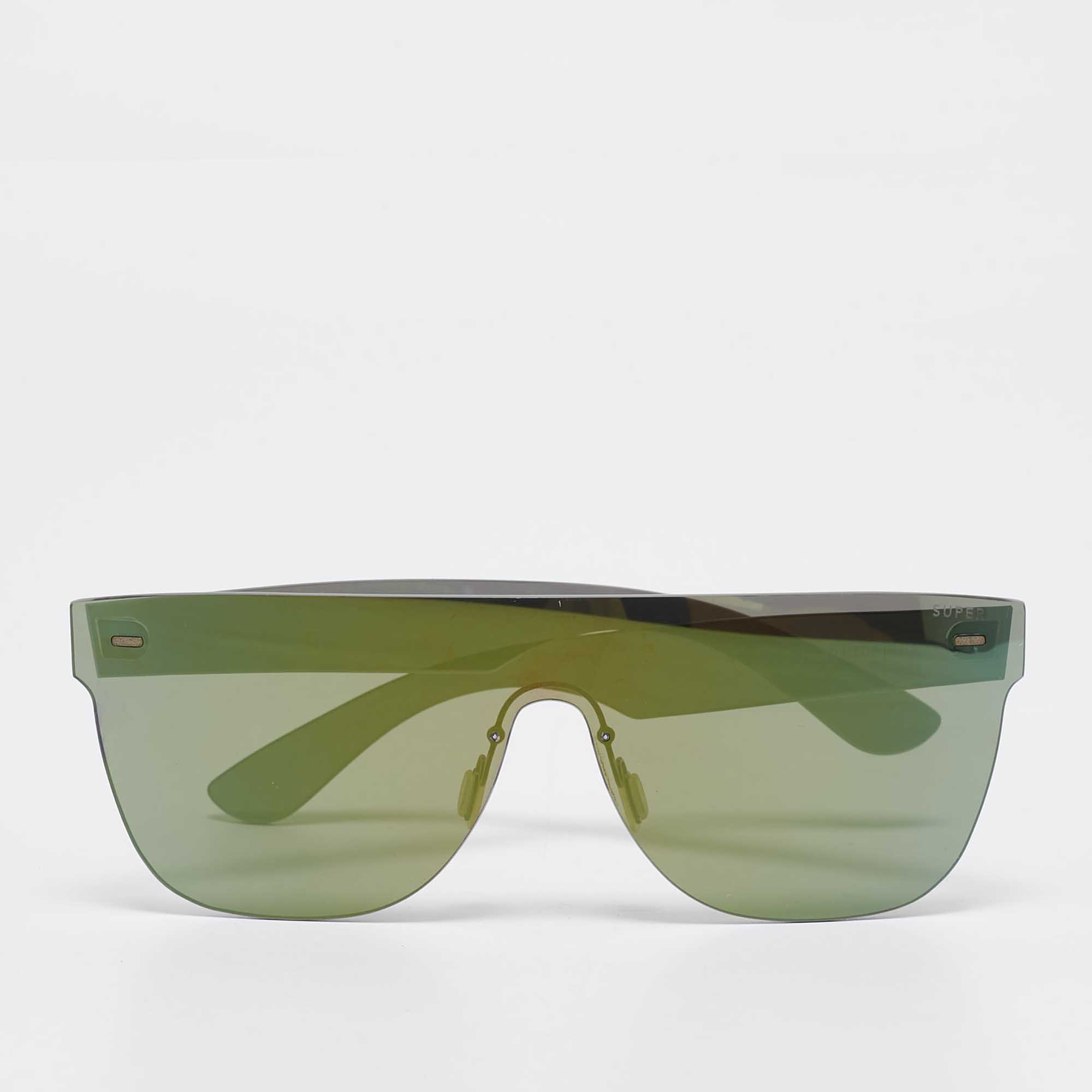 By Retrosuperfuture Grey Mirror Tuttolente Flat Shield Sunglasses
