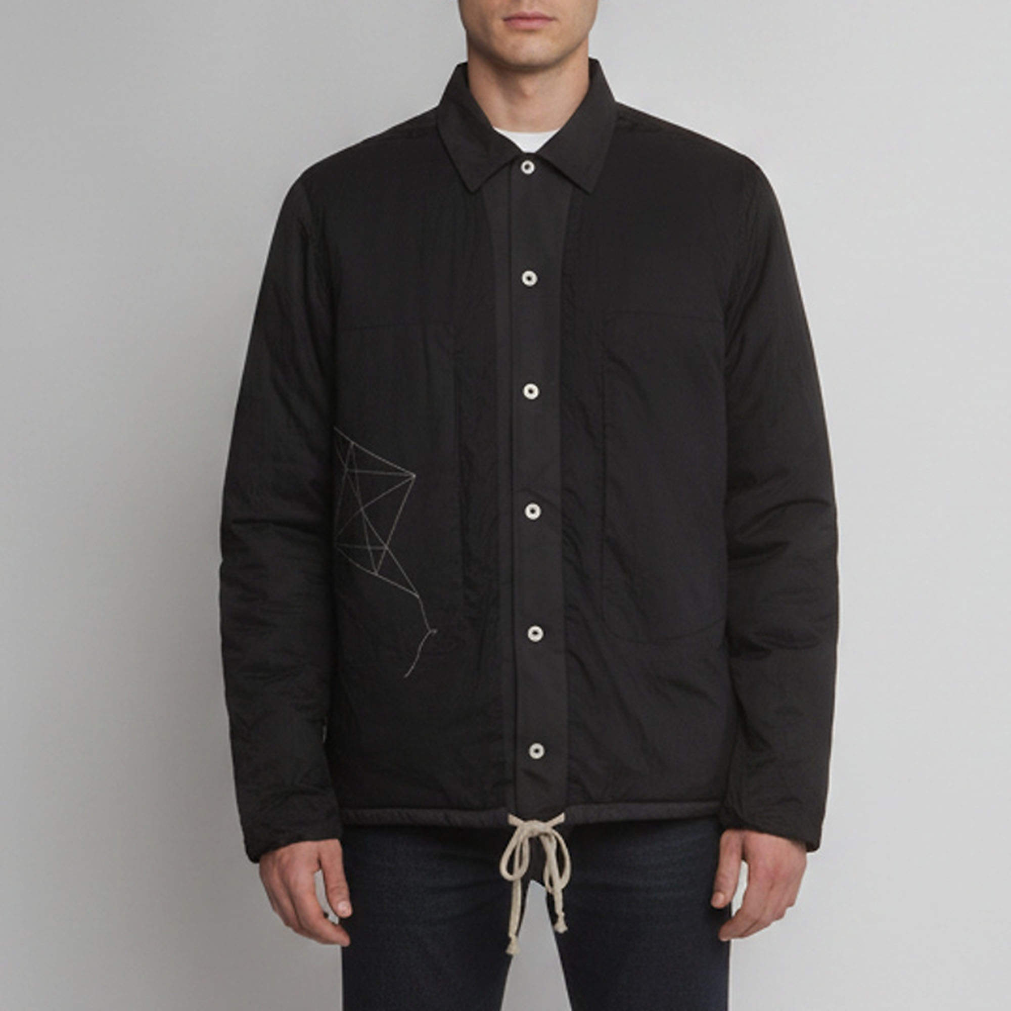 Pre Owned Rick Owens Black Synthetic Reversible Jacket XXL