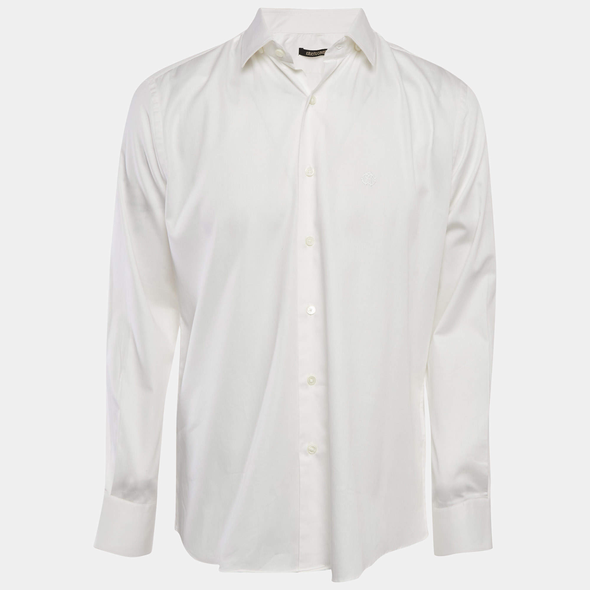 Just Cavalli White Cotton Button Front Shirt XL