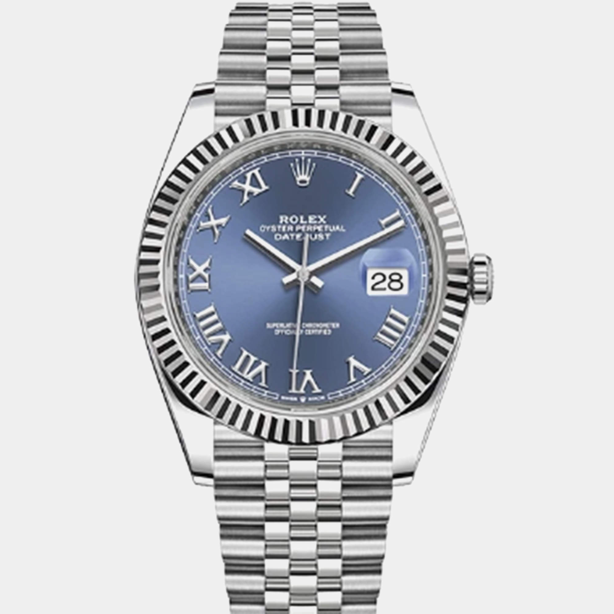 Pre Owned Rolex Blue Stainless Steel Datejust 126334-0026 Men's Wristwatch 41 mm