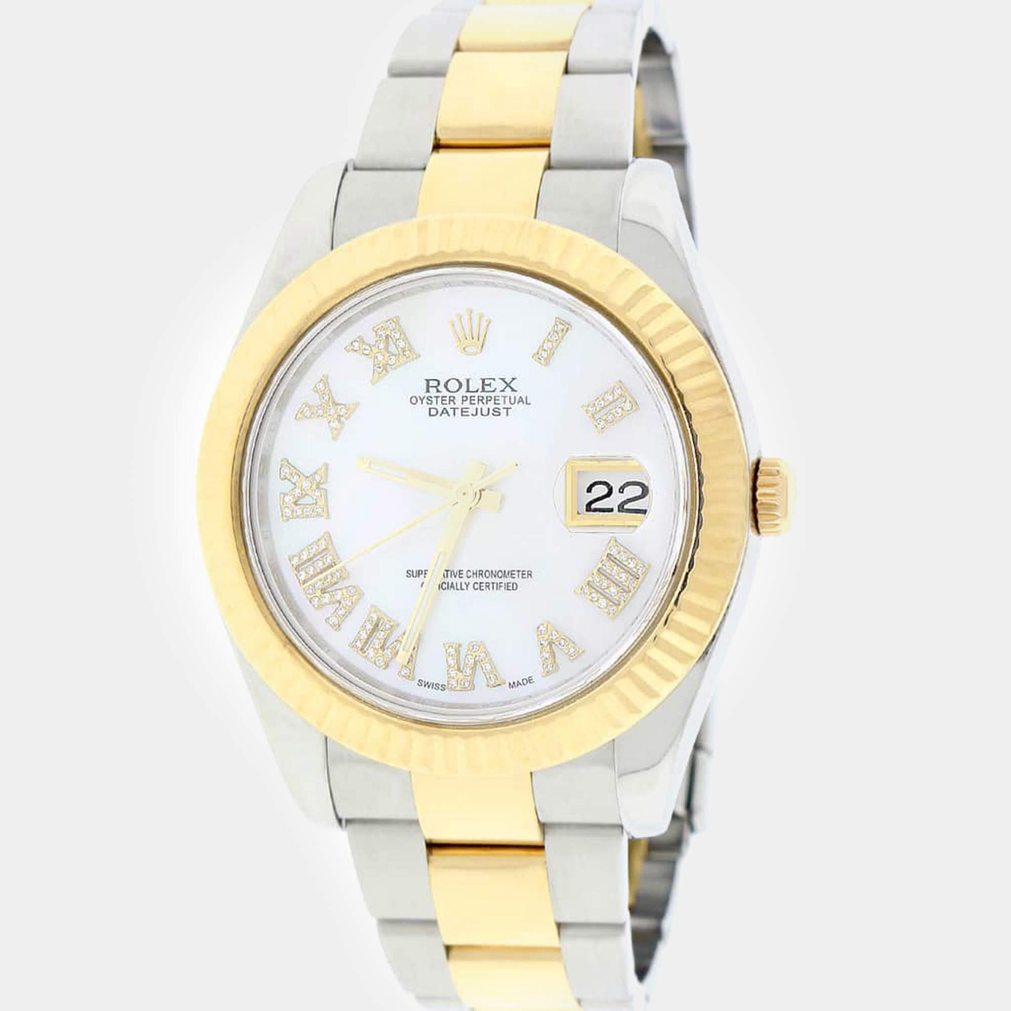 Rolex Customised Black 4CT Diamond Stainless Steel Datejust II 116300 Automatic Men's Wristwatch 41mm