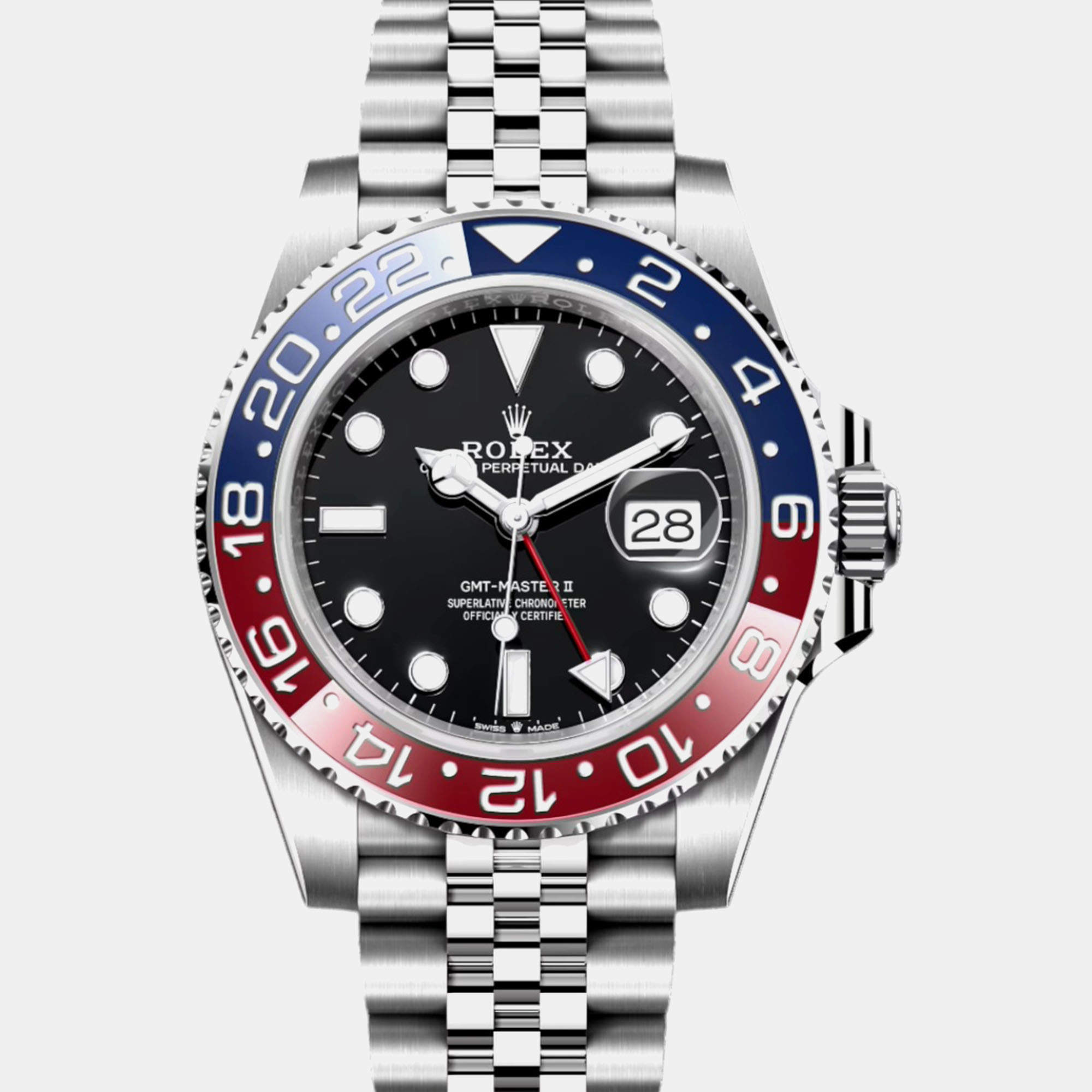 Pre Owned Rolex GMT Master II 126710 BLRO Pepsi Black Stainless Steel Automatic Men's Wristwatch 40 mm
