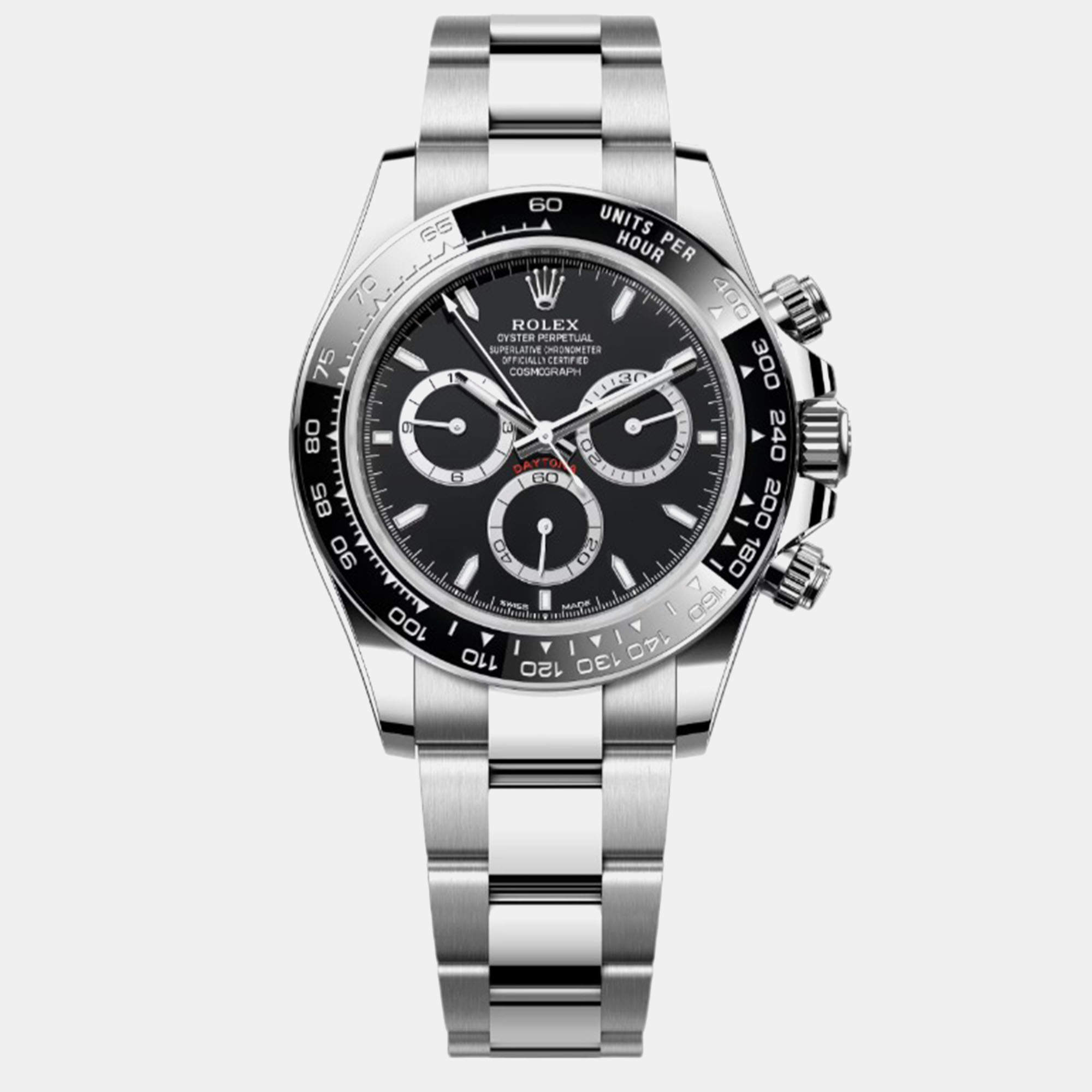 Pre Owned Rolex Daytona 126500LN Black Stainless Steel Automatic Men's Wristwatch 40mm
