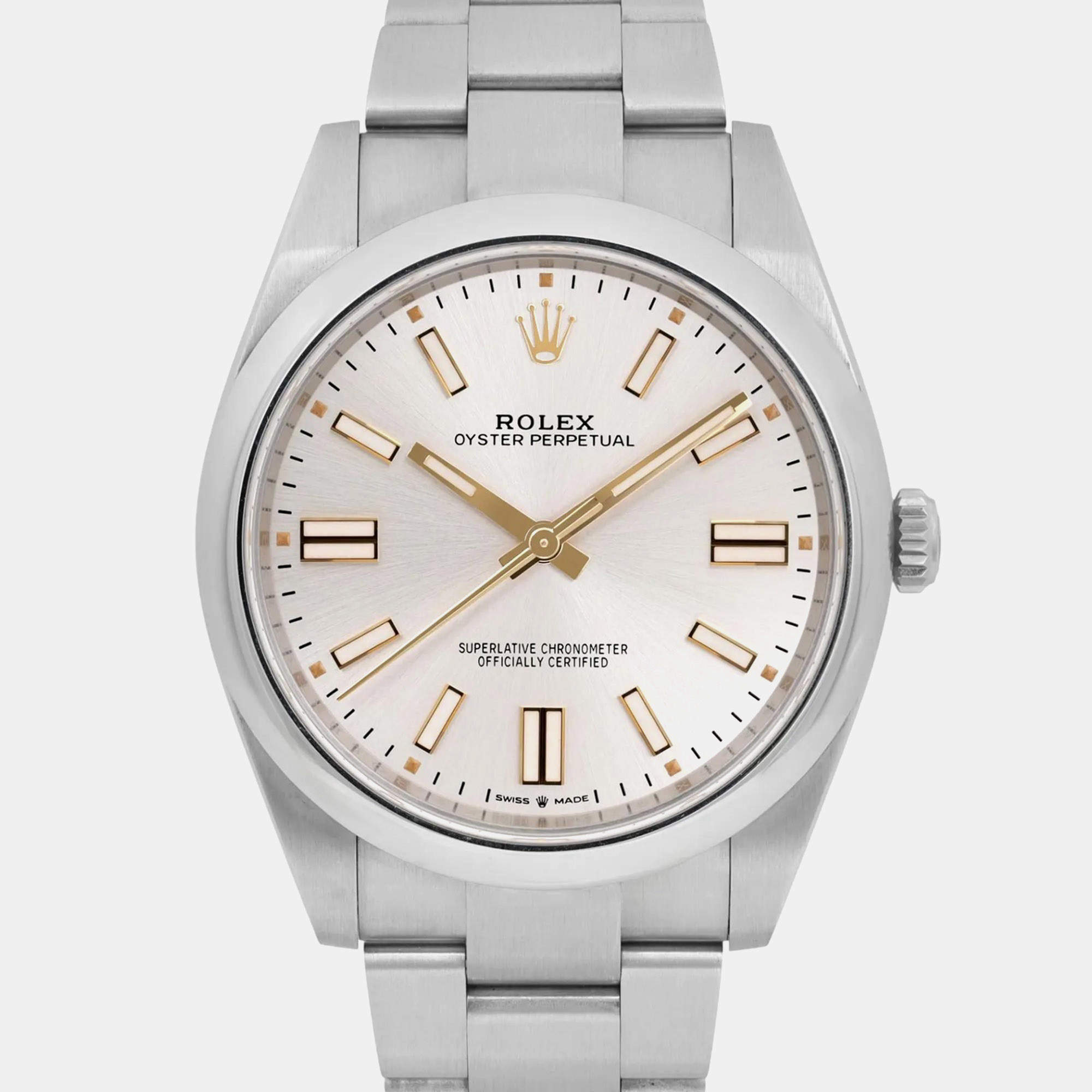 Pre Owned Rolex Oyster Perpetual 124300 Silver Stainless Steel Men's Wristwatch 41mm