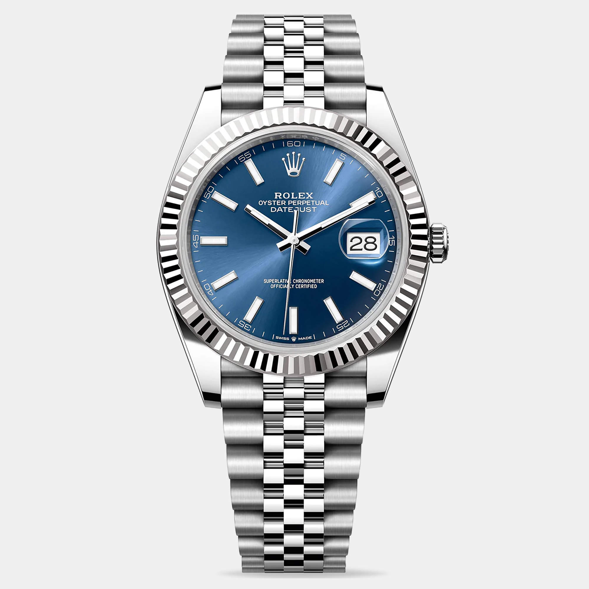 Pre Owned Rolex Datejust 126334-0002 Blue Index Men's Wristwatch 41mm