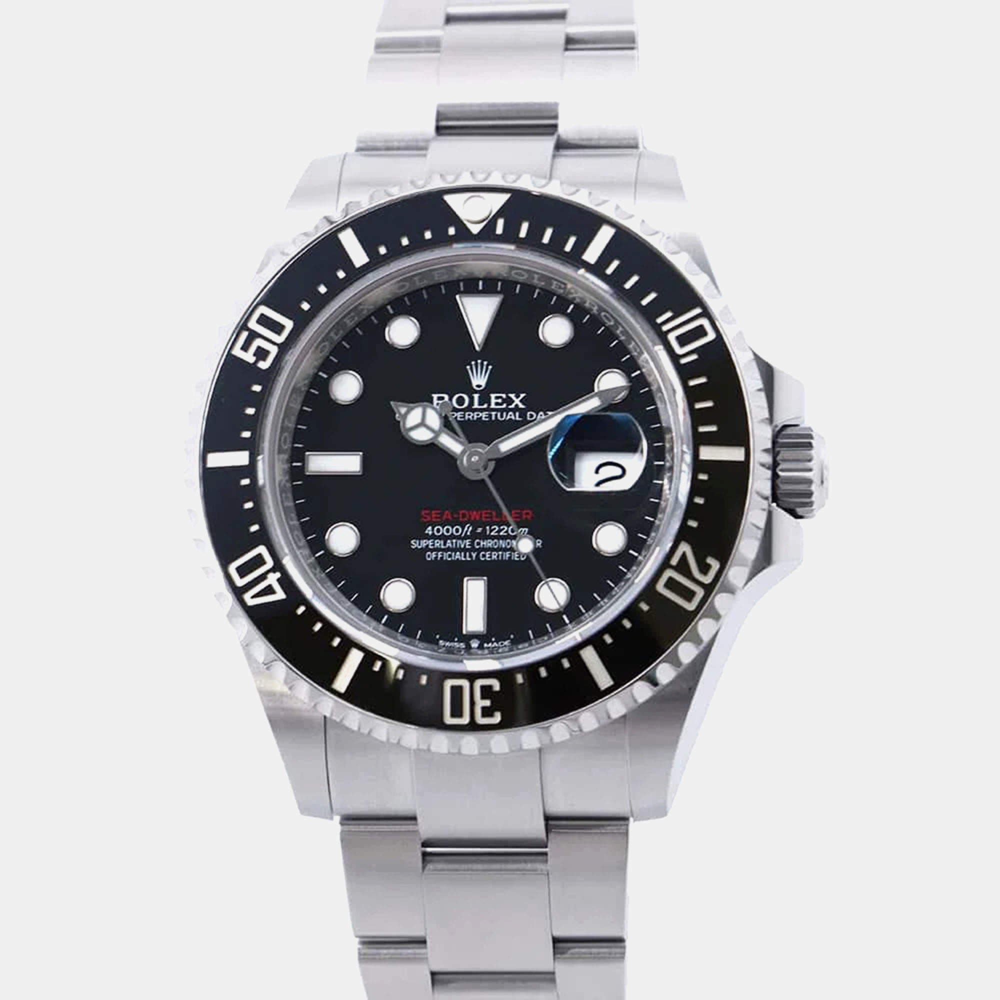 Rolex Black Stainless Steel Sea-Dweller 126600 Automatic Men's Wristwatch 43 mm