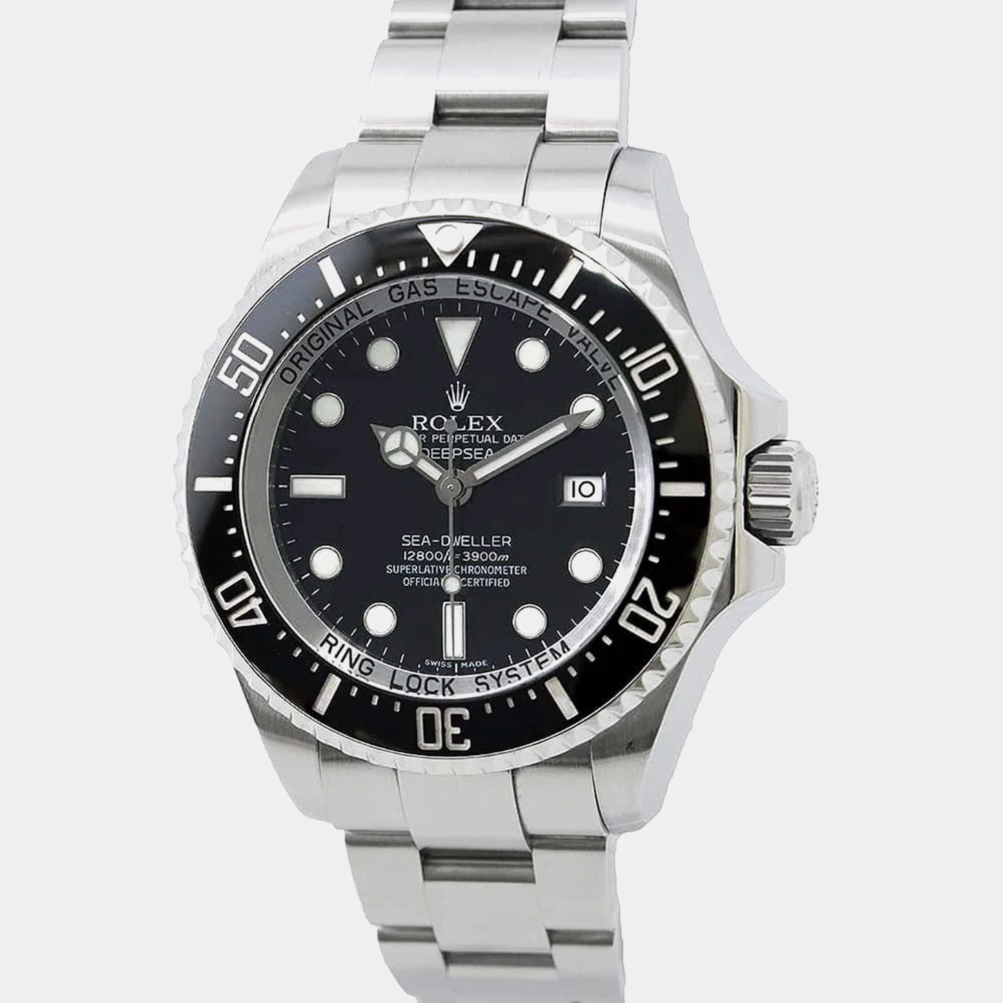 Rolex Black Stainless Steel Sea-Dweller 116660 Automatic Men's Wristwatch 44 mm