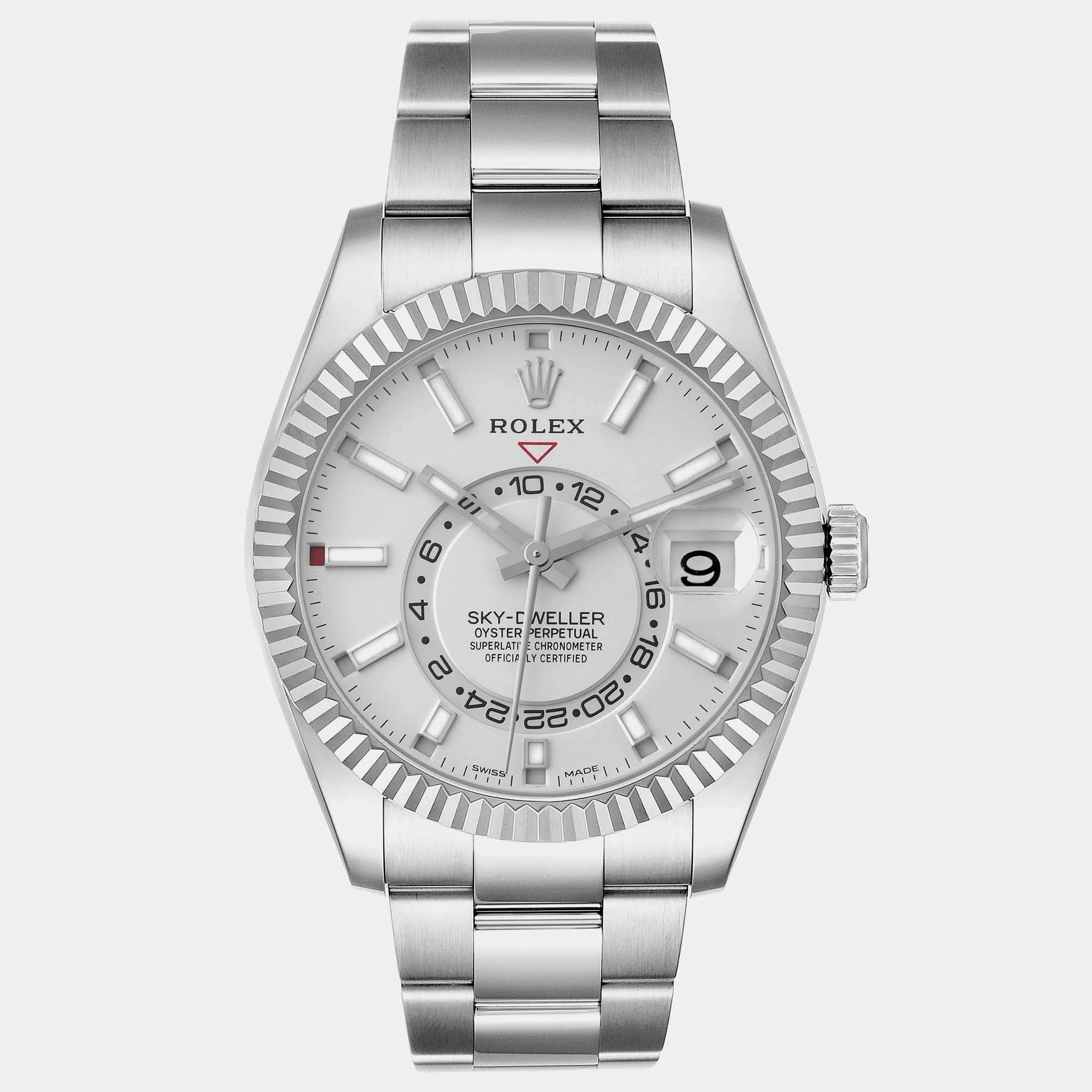 Rolex Sky-Dweller Steel White Gold Men's Watch 326934 42 mm