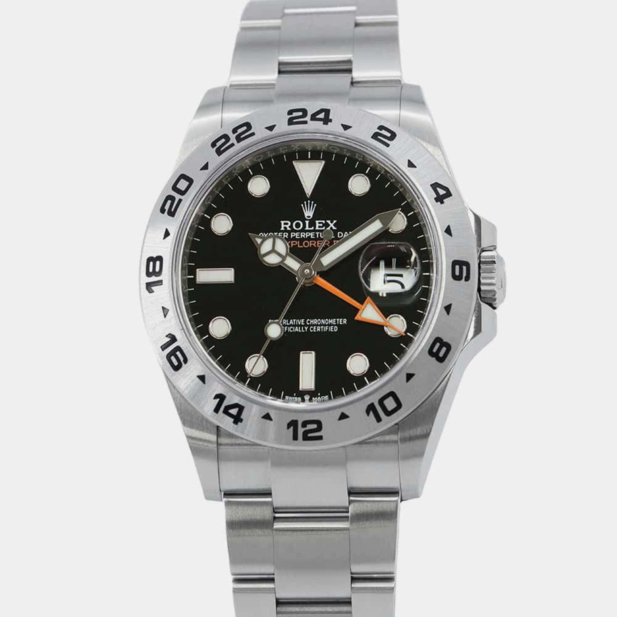 Rolex Black Dial Stainless Steel Explorer II W42mm