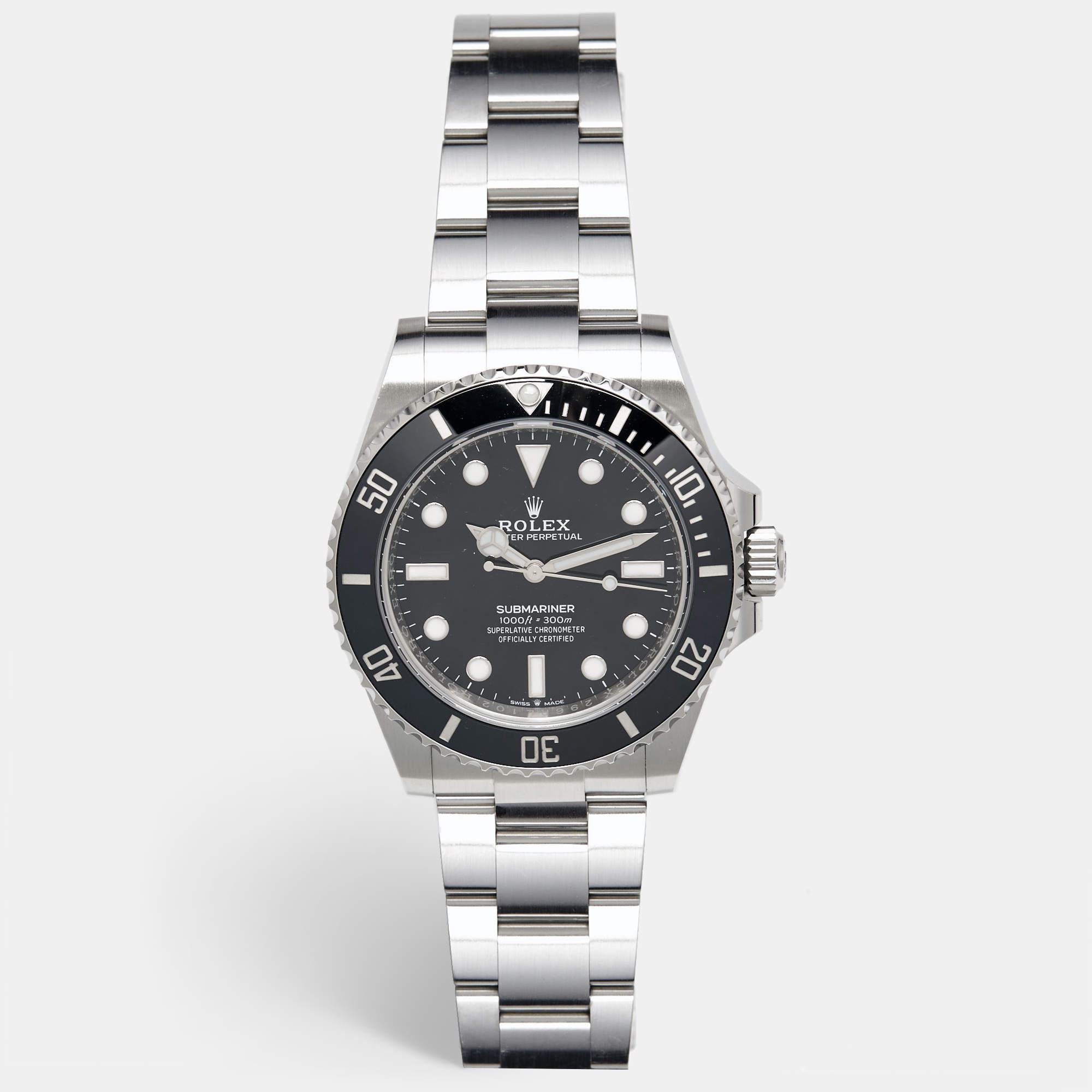 Rolex Black Cerachrom Oystersteel Submariner M124060-0001 Men's Wristwatch 41 mm