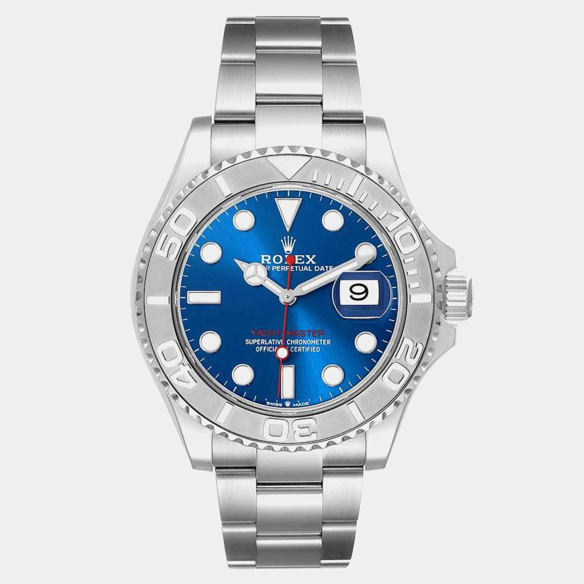 Rolex Yachtmaster Steel Platinum Blue Dial Mens Watch 126622  