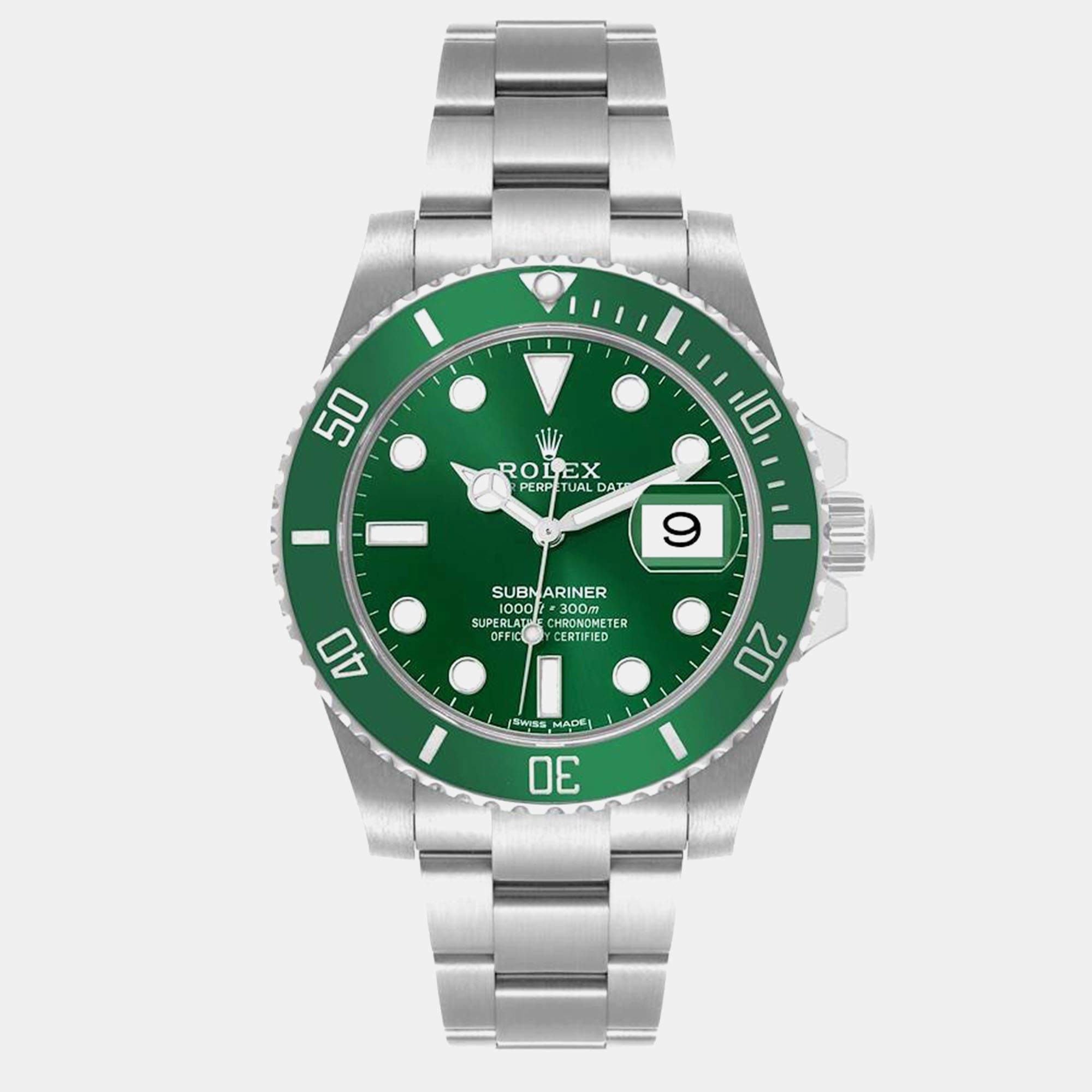 Rolex Submariner Hulk Green Dial Steel Men's Watch 40.0 mm