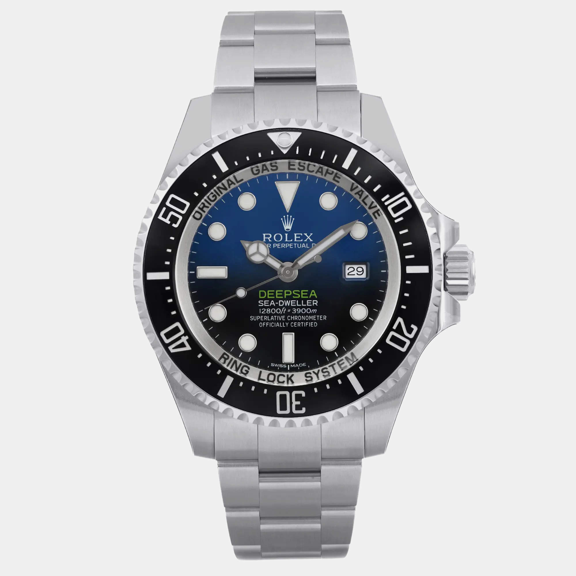 Pre Owned Rolex Black/Blue Stainless Steel Sea-Dweller Deepsea 116660 Automatic Men's Wristwatch 44mm