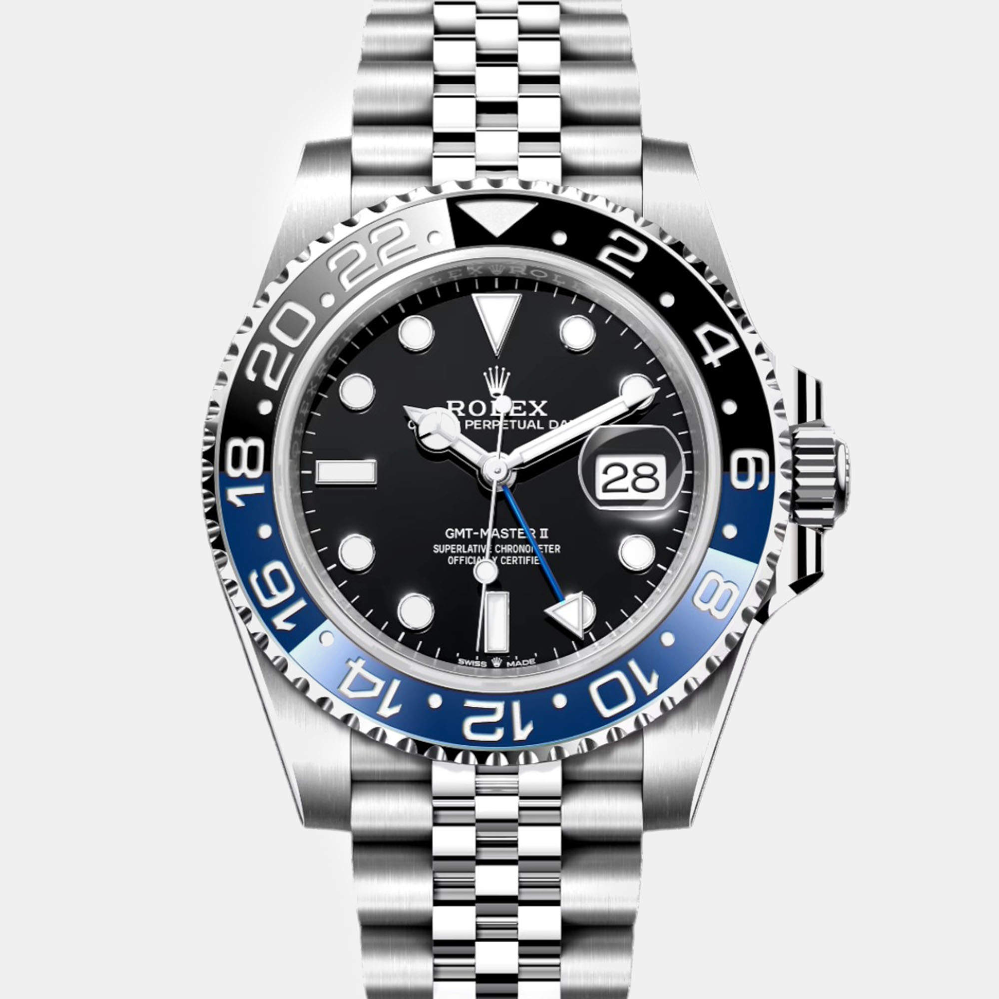 Rolex Black Stainless Steel GMT Master II Automatic Men's Wristwatch 40 mm