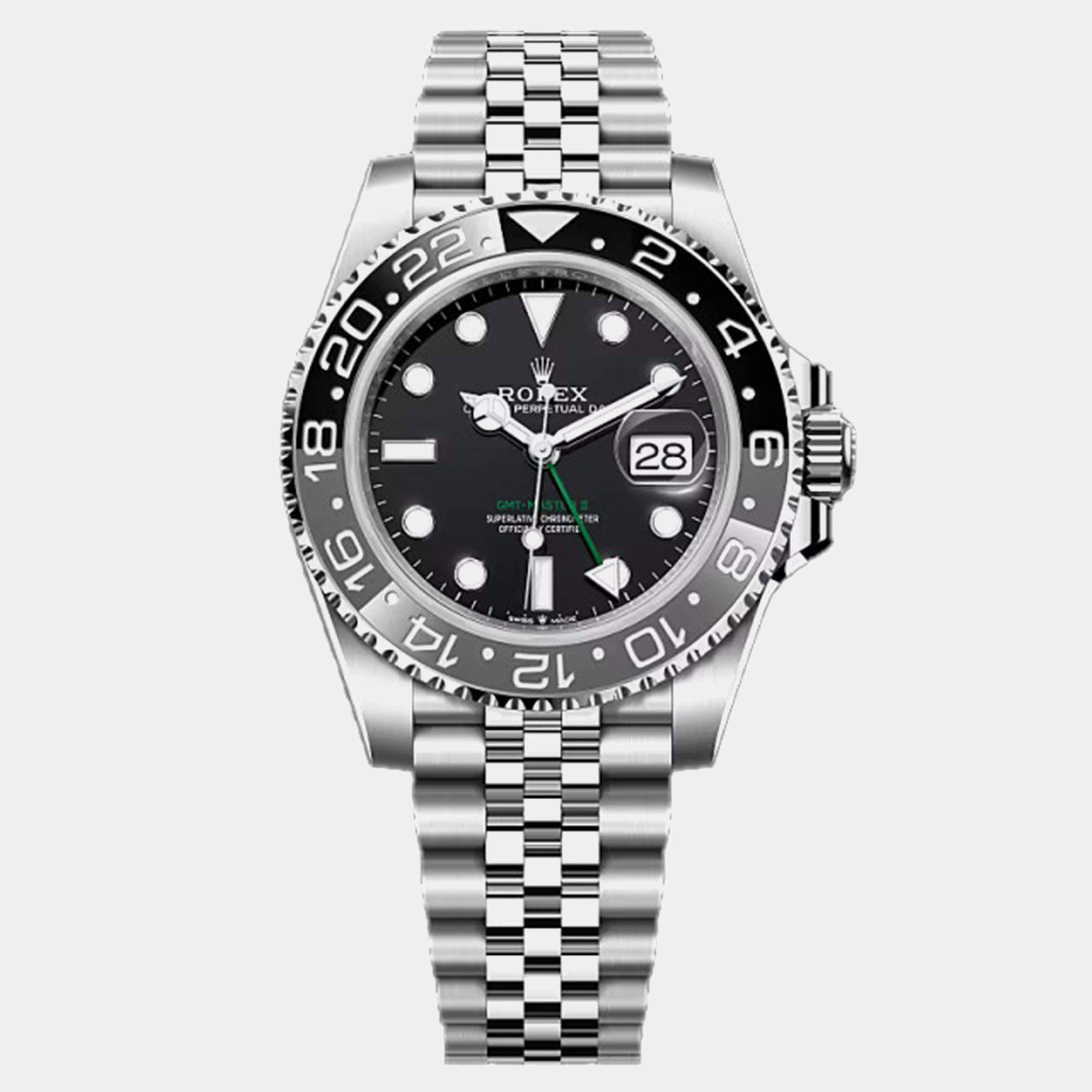 Rolex Black Stainless Steel GMT Master II Automatic Men's Wristwatch 40 mm