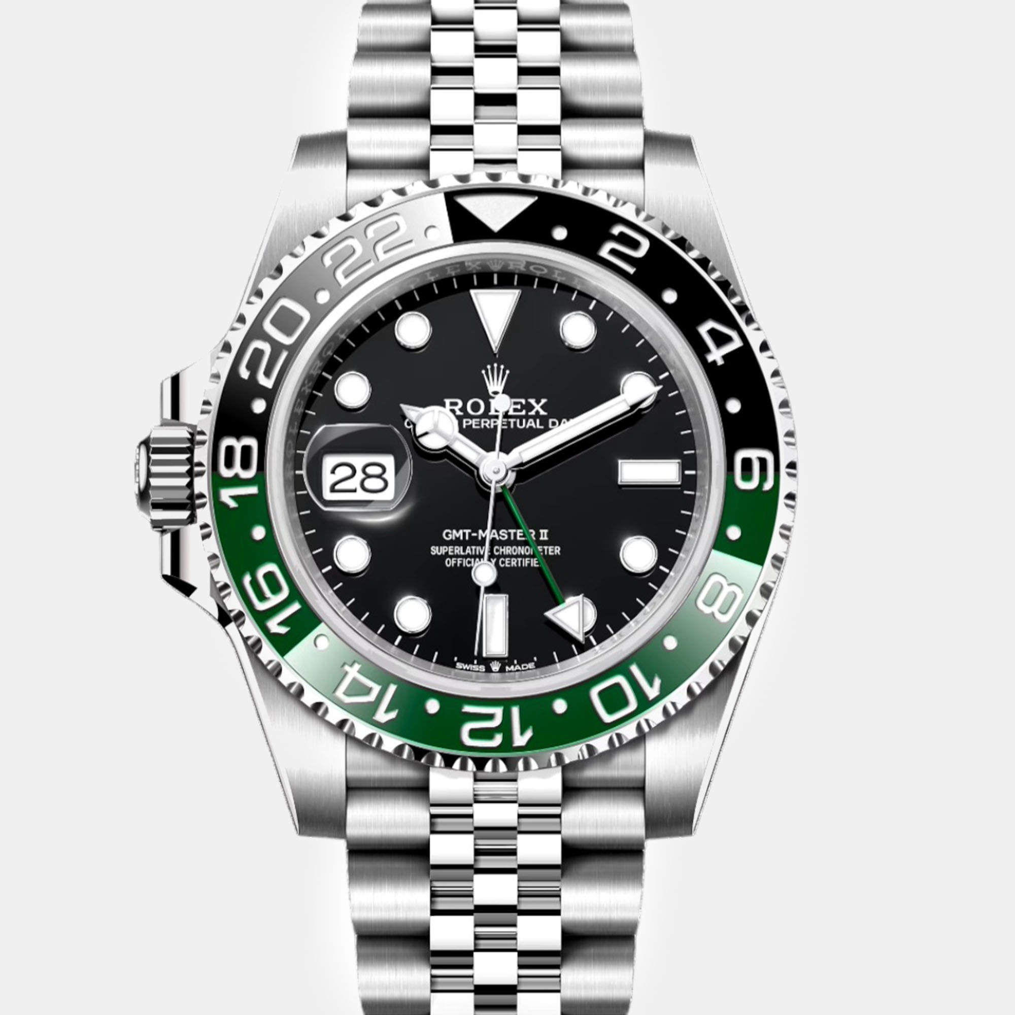 Rolex Black Stainless Steel GMT Master II VTNR Automatic Men's Wristwatch 40 mm