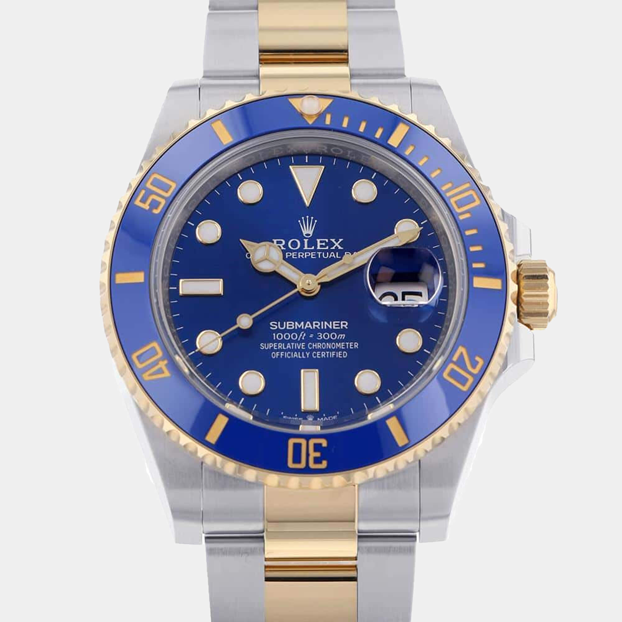 Rolex Blue Yellow Gold Stainless Steel Submariner 126613LB Automatic Men's Wristwatch 41mm